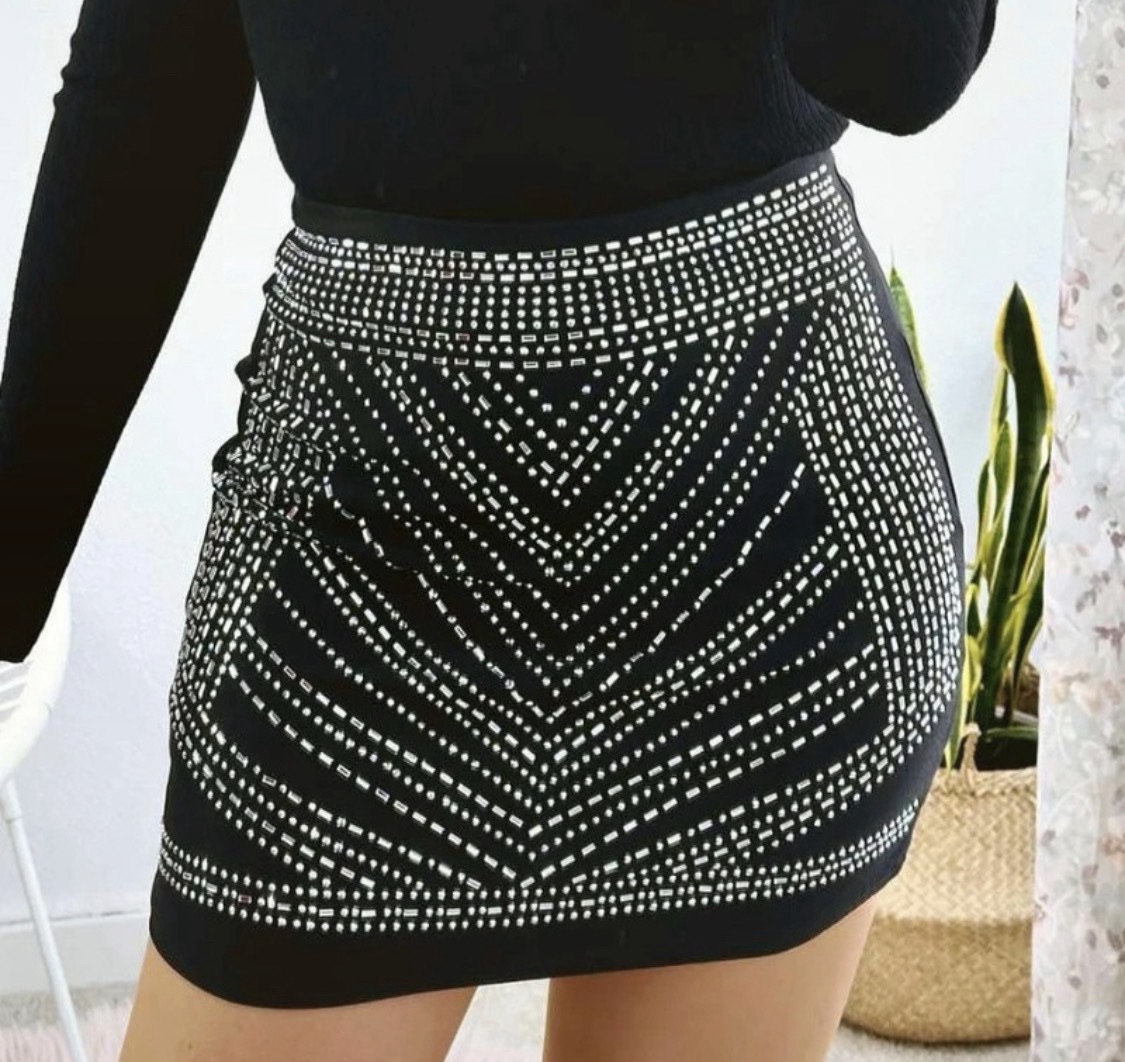 FALDA BRILLITOS NEGRA POR TALLA / SOLO TALLA M