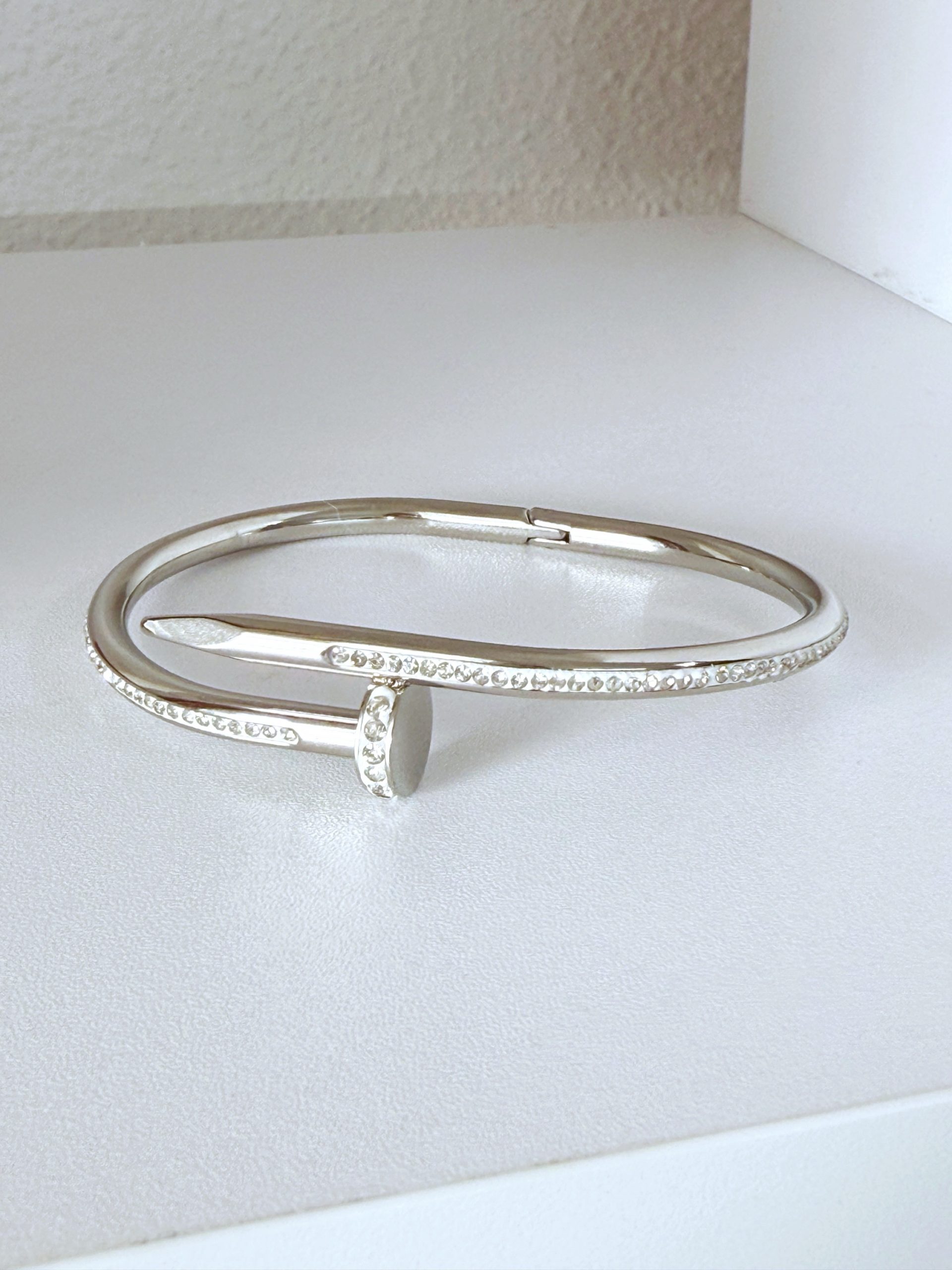 PULSERA RÍGIDA TORNILLO PLATA - ACERO