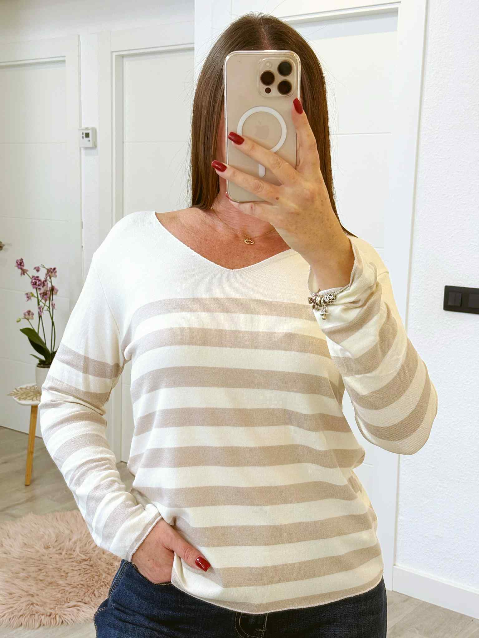 JERSEY RAYAS BEIGE
