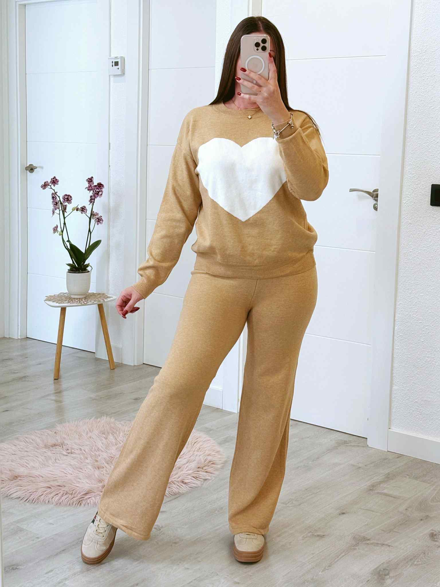 CONJUNTO CORAZON CAMEL