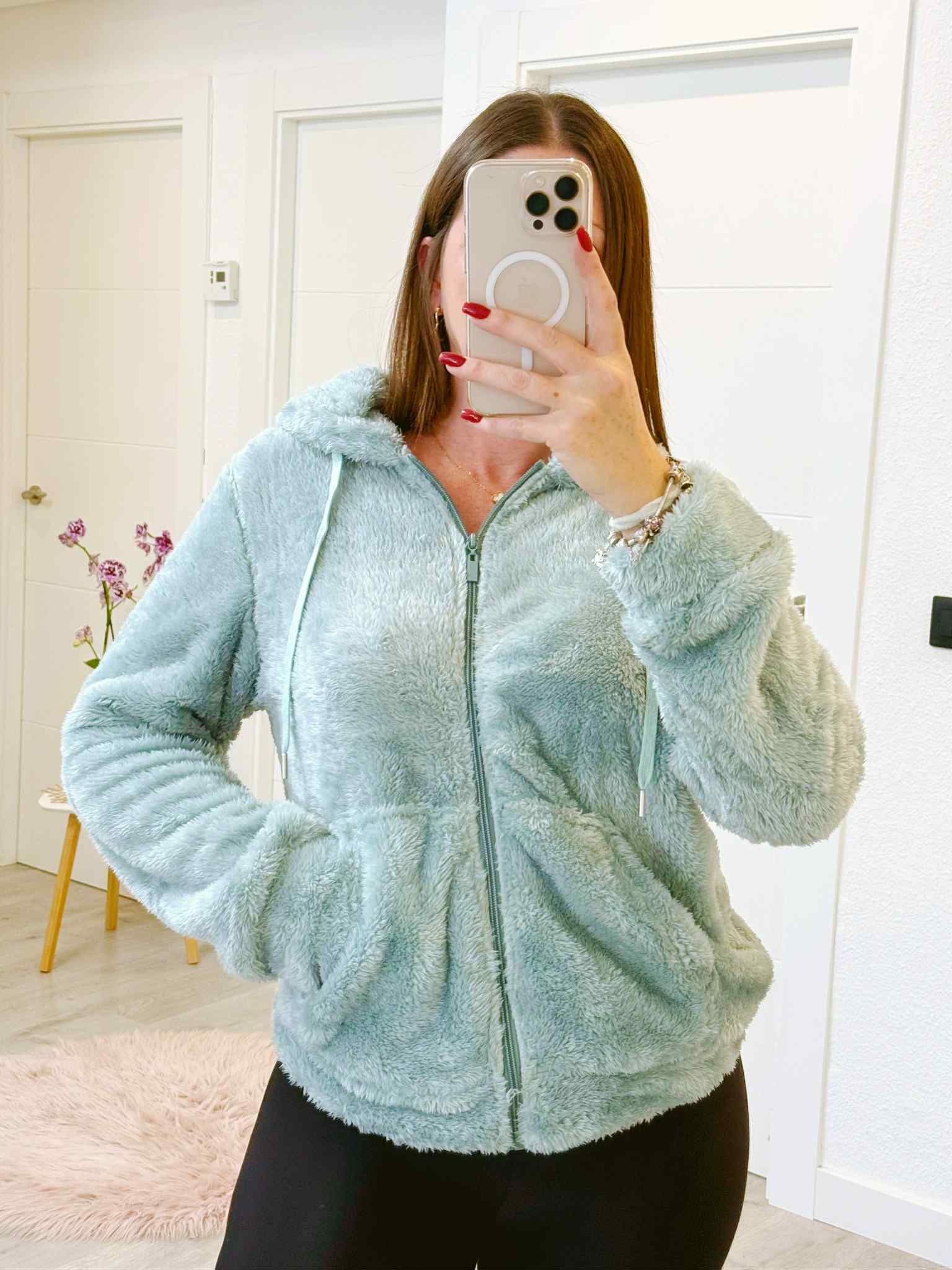 CHAQUETA PELUCHE TURQUESA