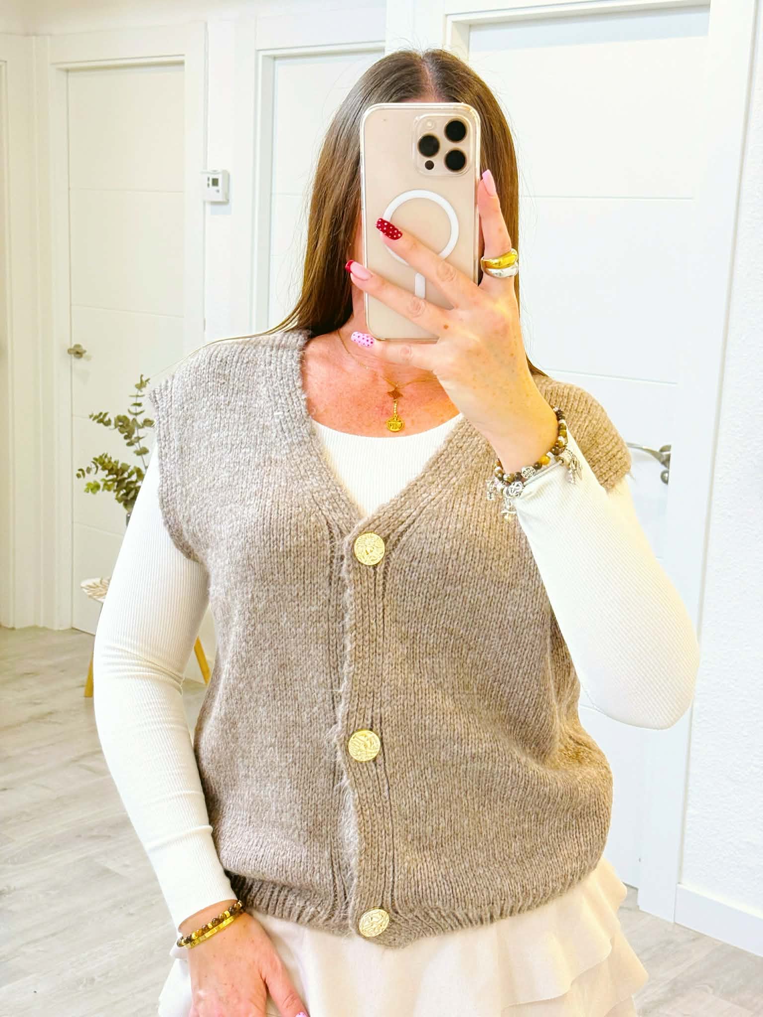 CHALECO ADELA TAUPE