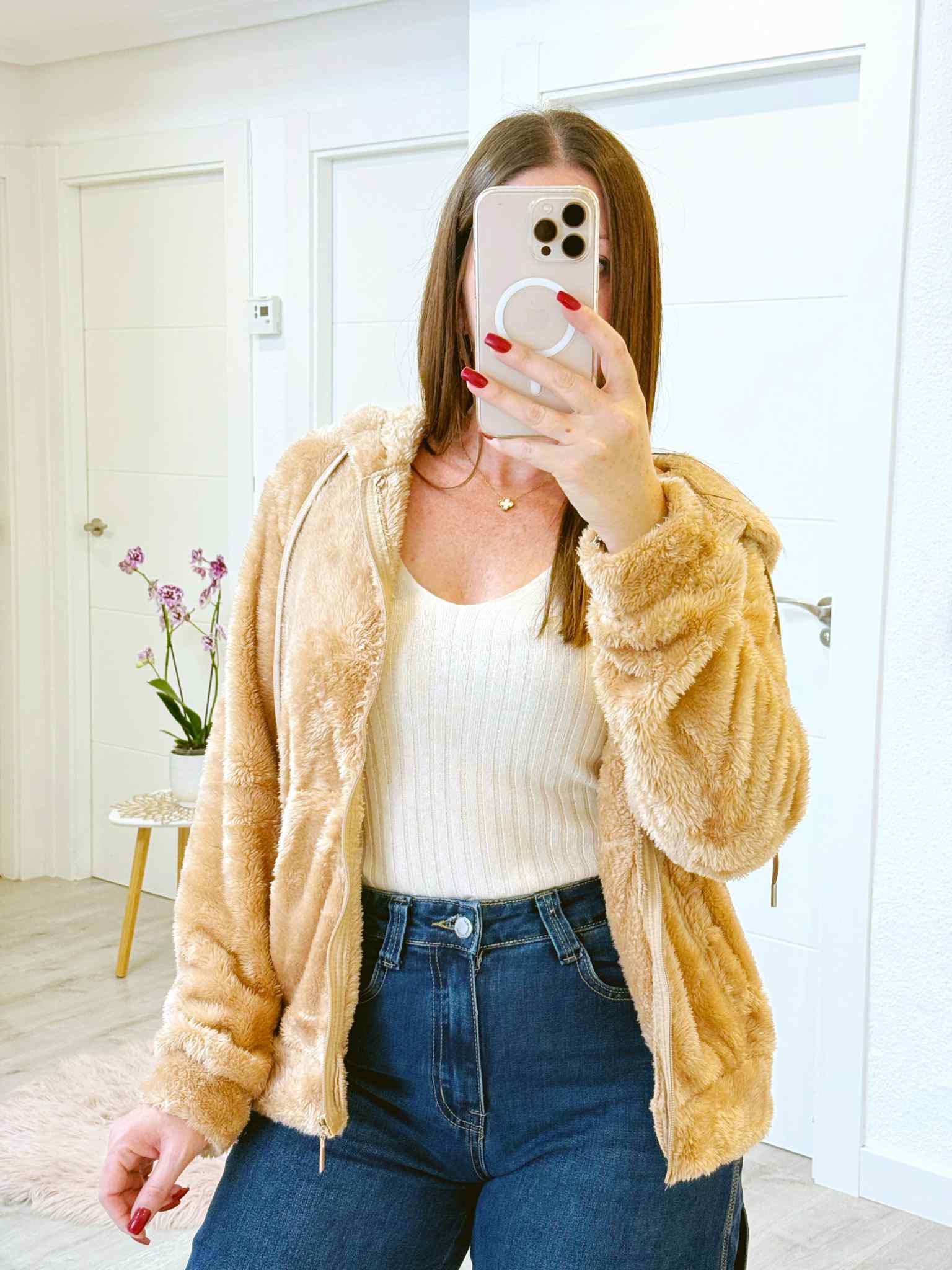 CHAQUETA PELUCHE CAMEL