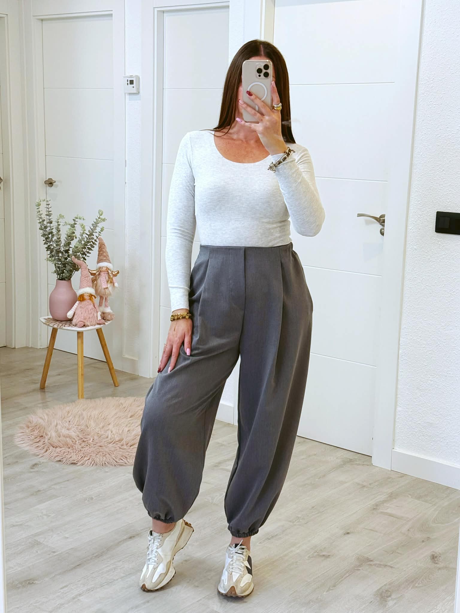 PANTALÓN GLOBO GRIS