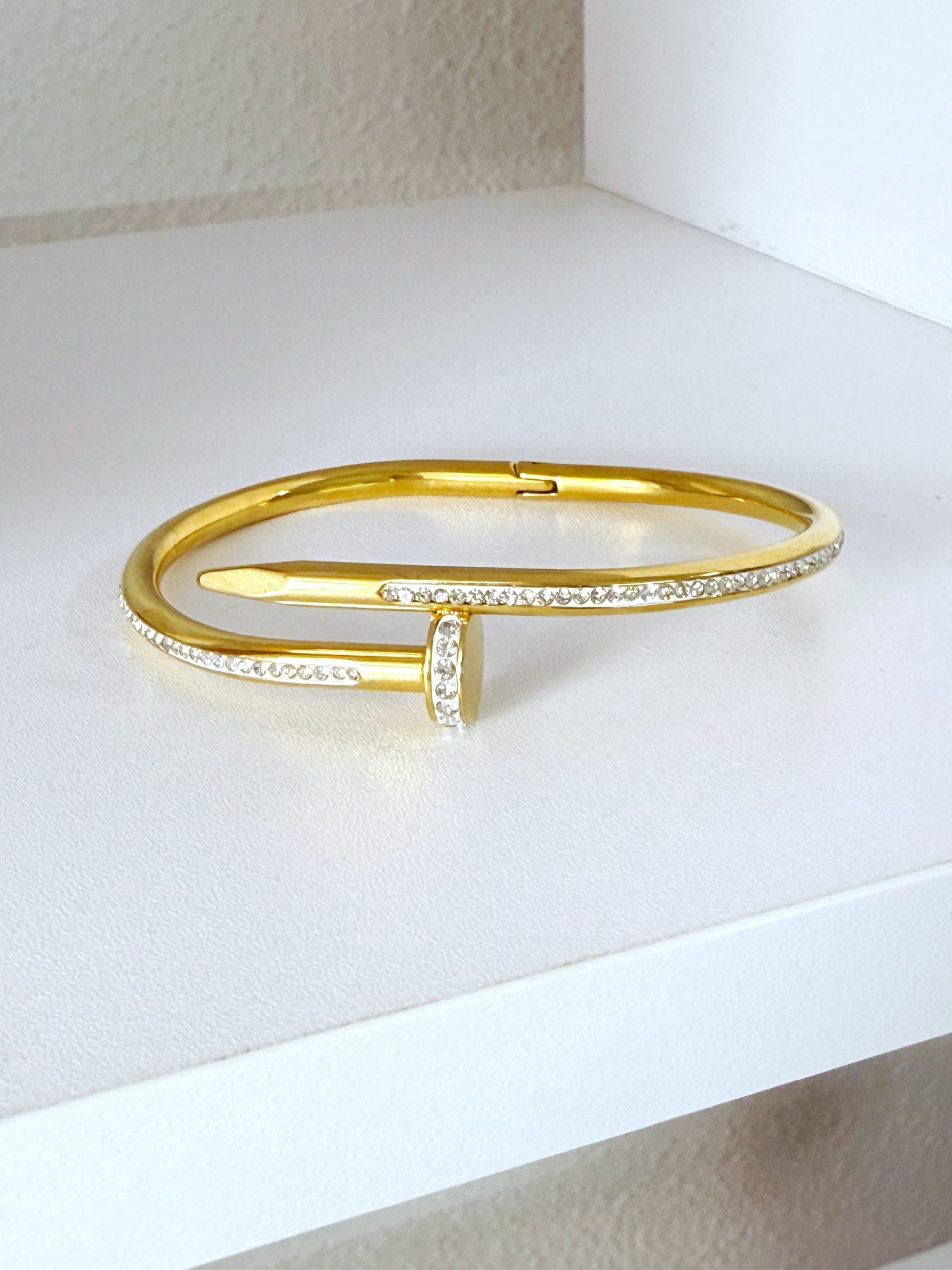 PULSERA RÍGIDA TORNILLO ORO - ACERO