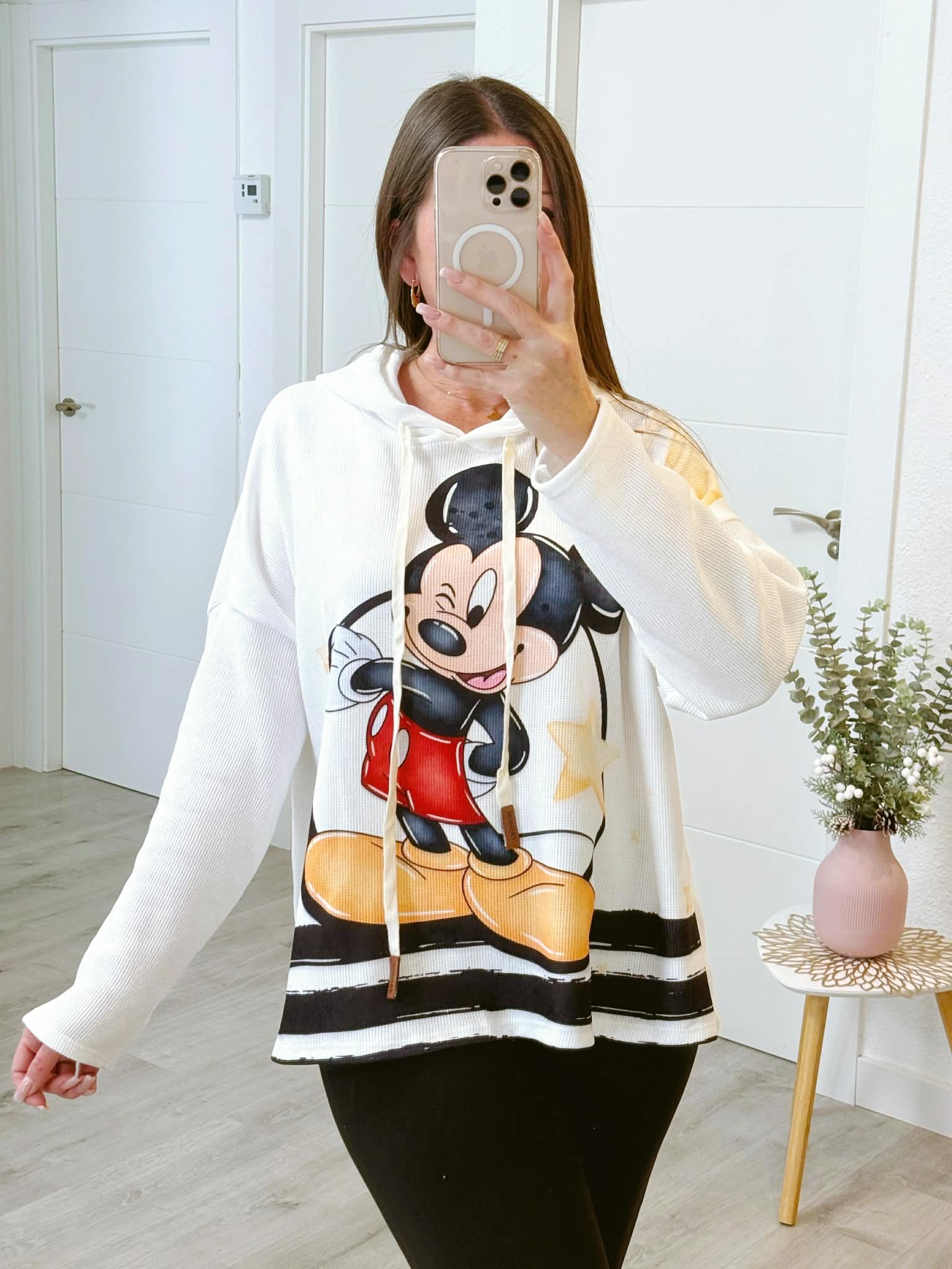 SUDADERA MICROPANA MICKEY BLANCA