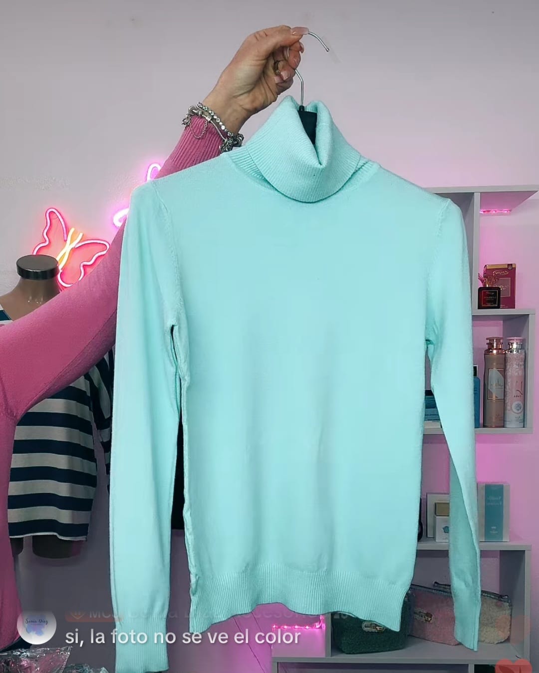 JERSEY CUELLO ALTO TURQUESA