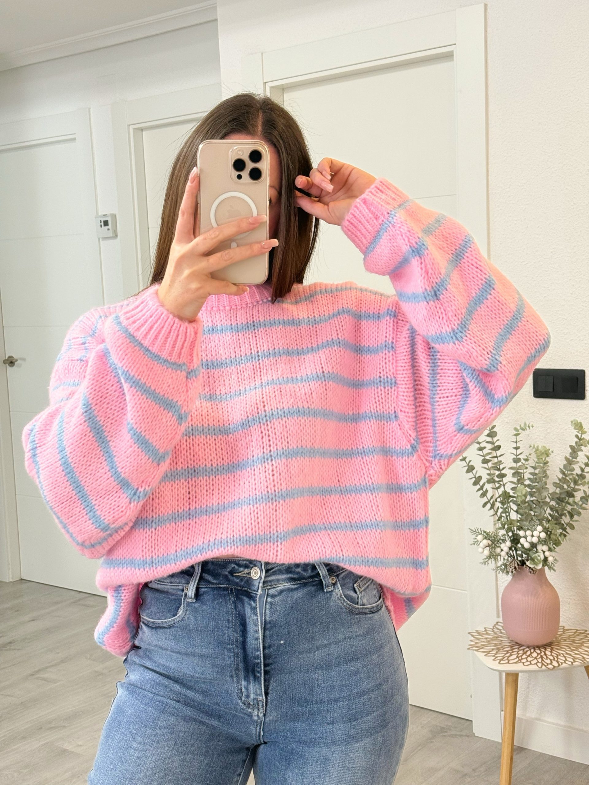 JERSEY MAXI ROSA Y AZUL