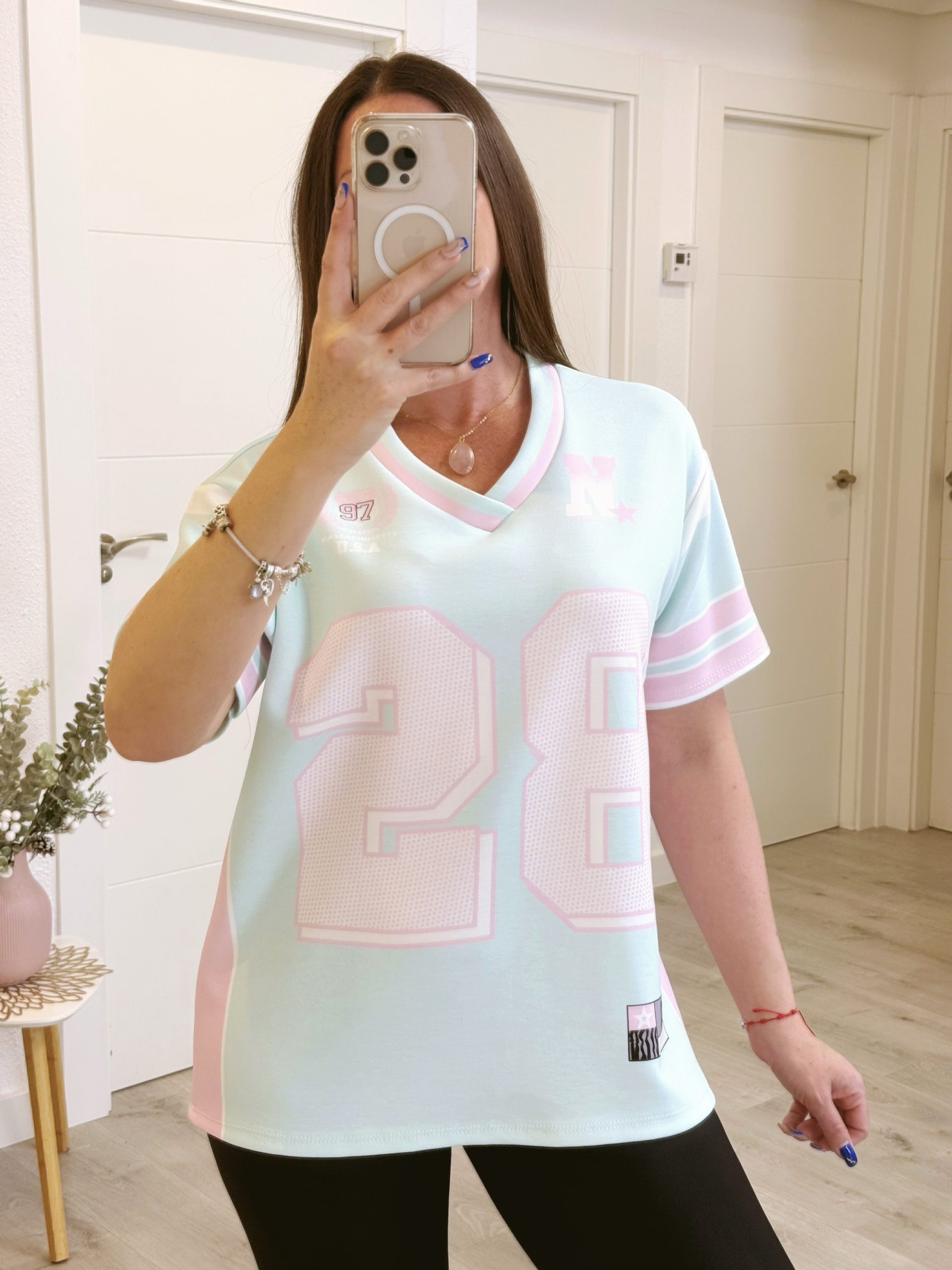 CAMISETA USA TURQUESA