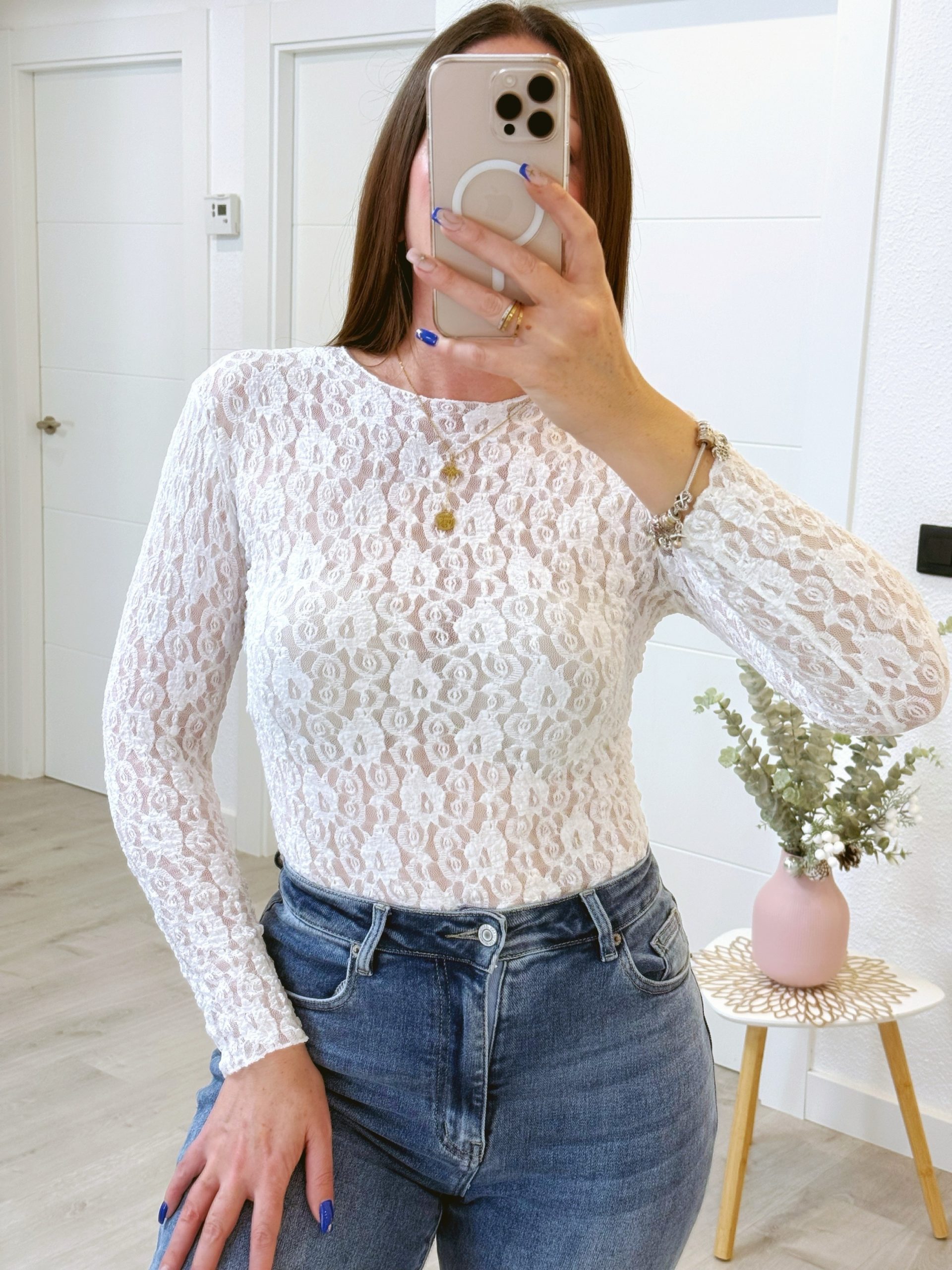 CAMISETA ENCAJE BLANCA