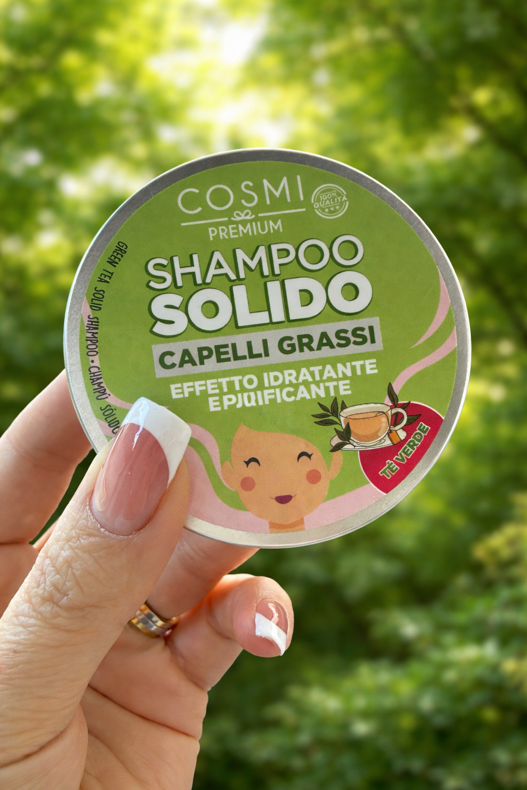 CHAMPÚ SÓLIDO CABELLO GRASO (Té Verde)