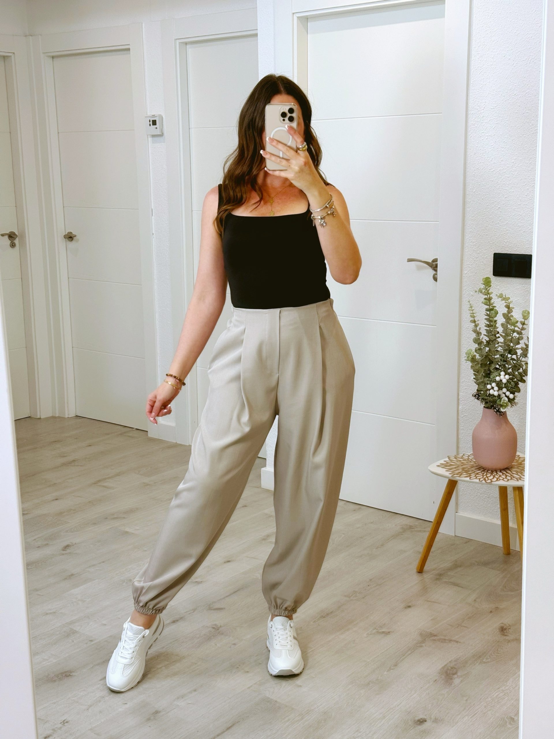 PANTALÓN GLOBO TAUPE