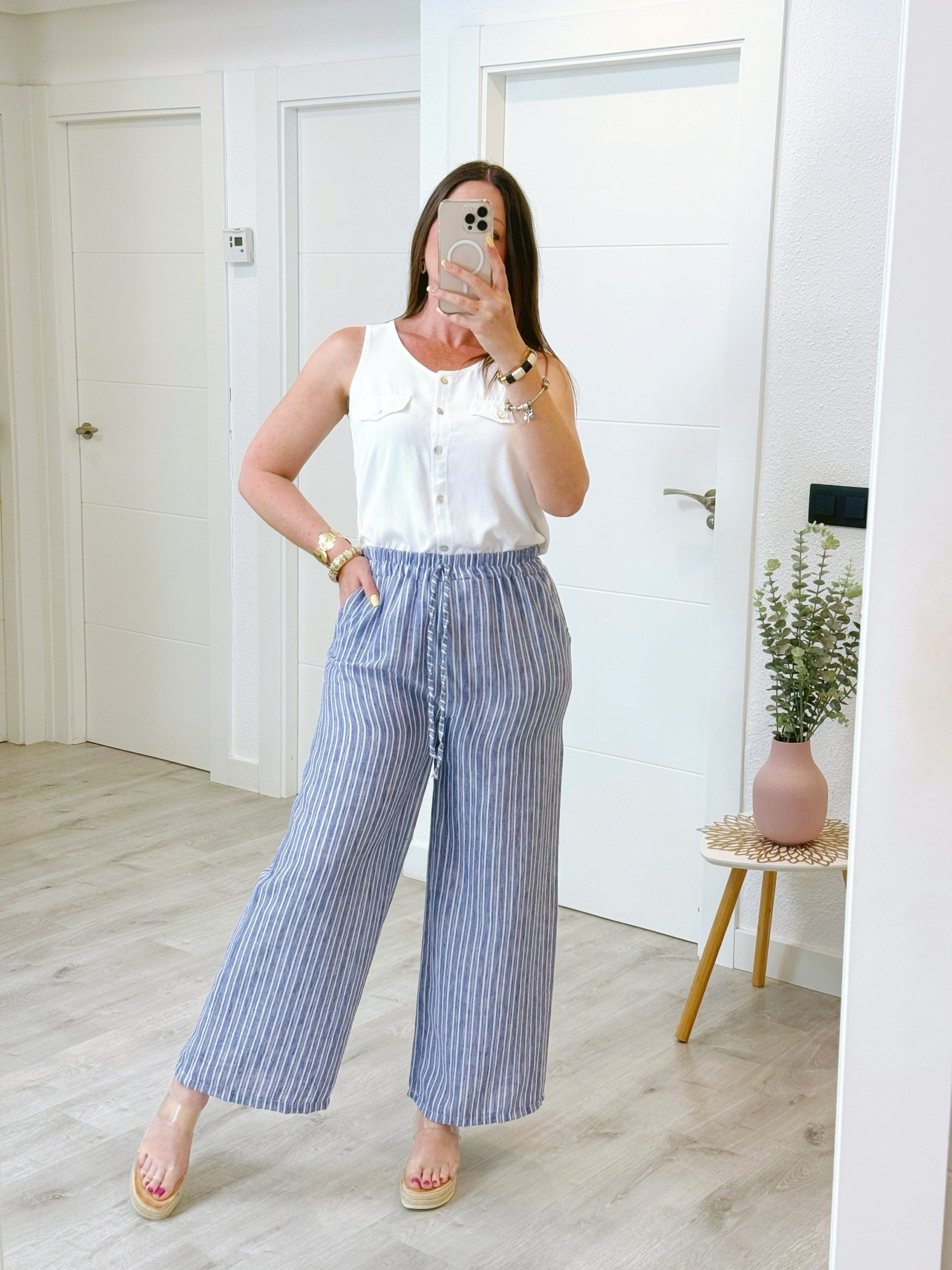 PANTALÓN TIPO LINO RAYAS