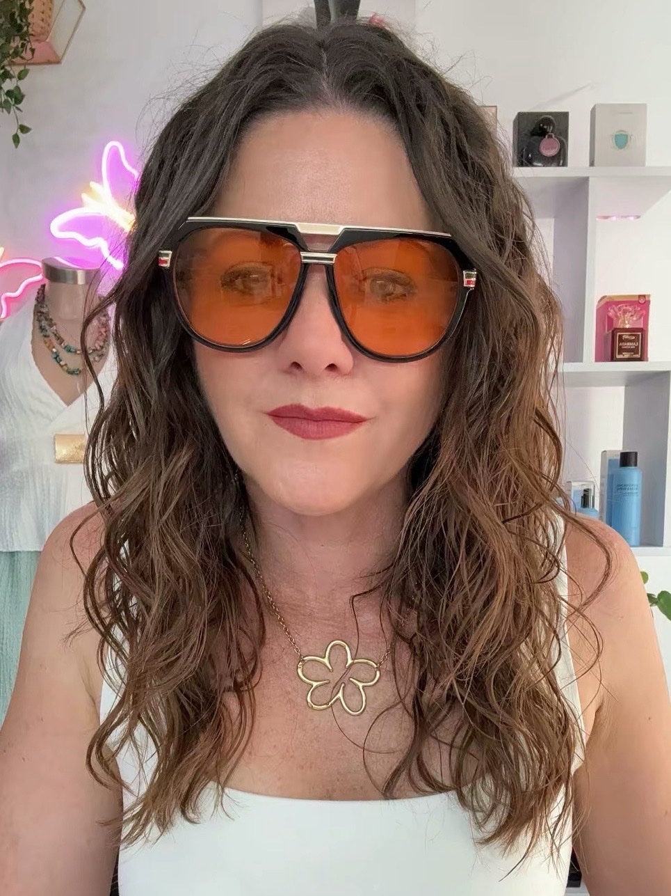 GAFAS DE SOL SUNSET NEGRAS CRISTAL NARANJA