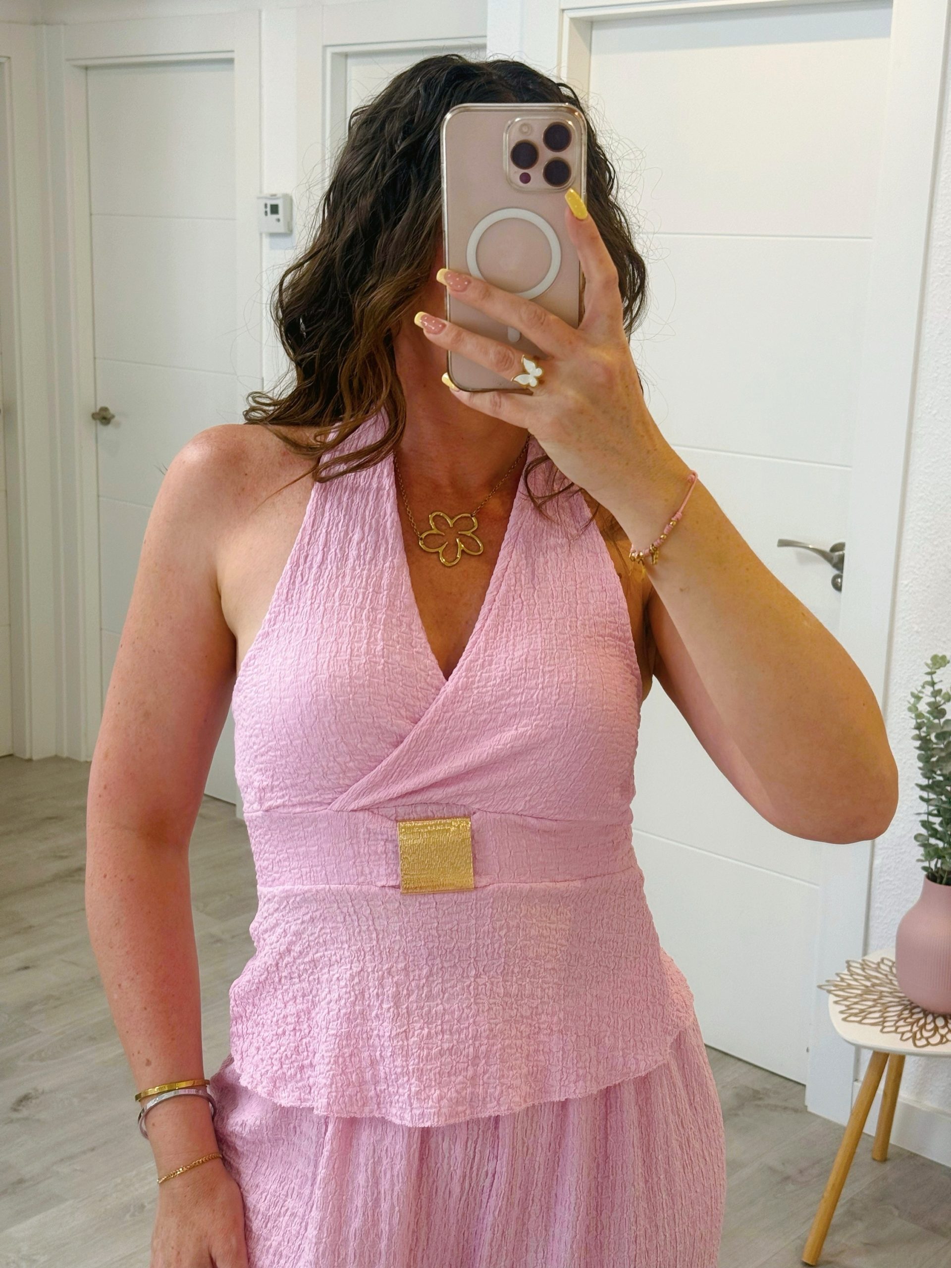 TOP BAMBULA AL CUELLO ROSA