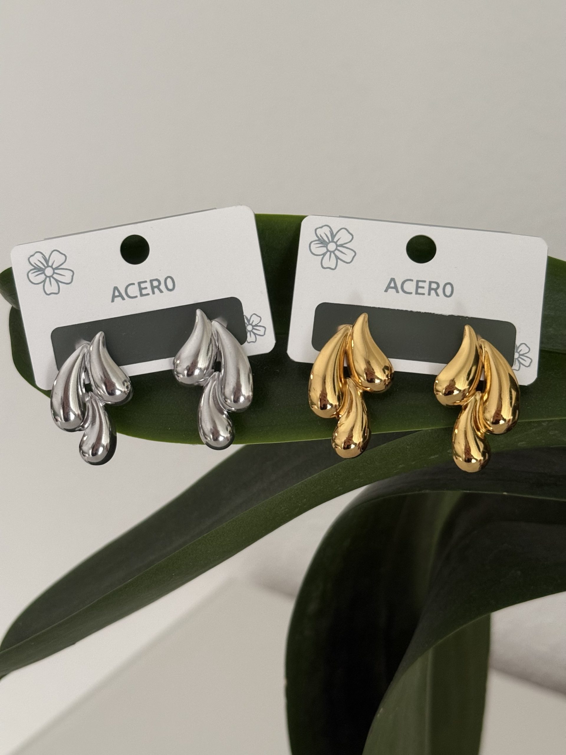 PENDIENTES GOTAS  - ACERO