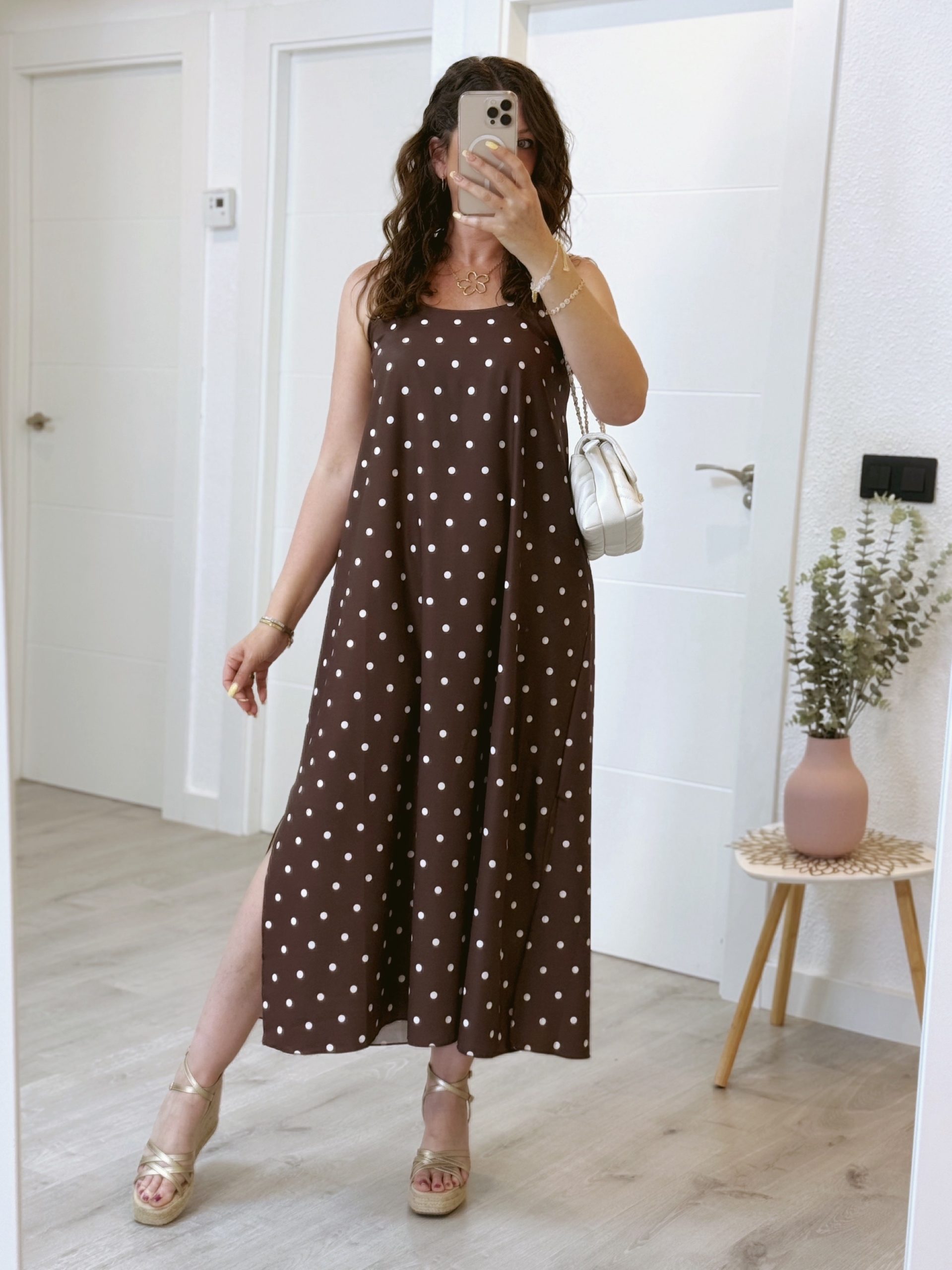 VESTIDO LUNARES CHOCOLATE