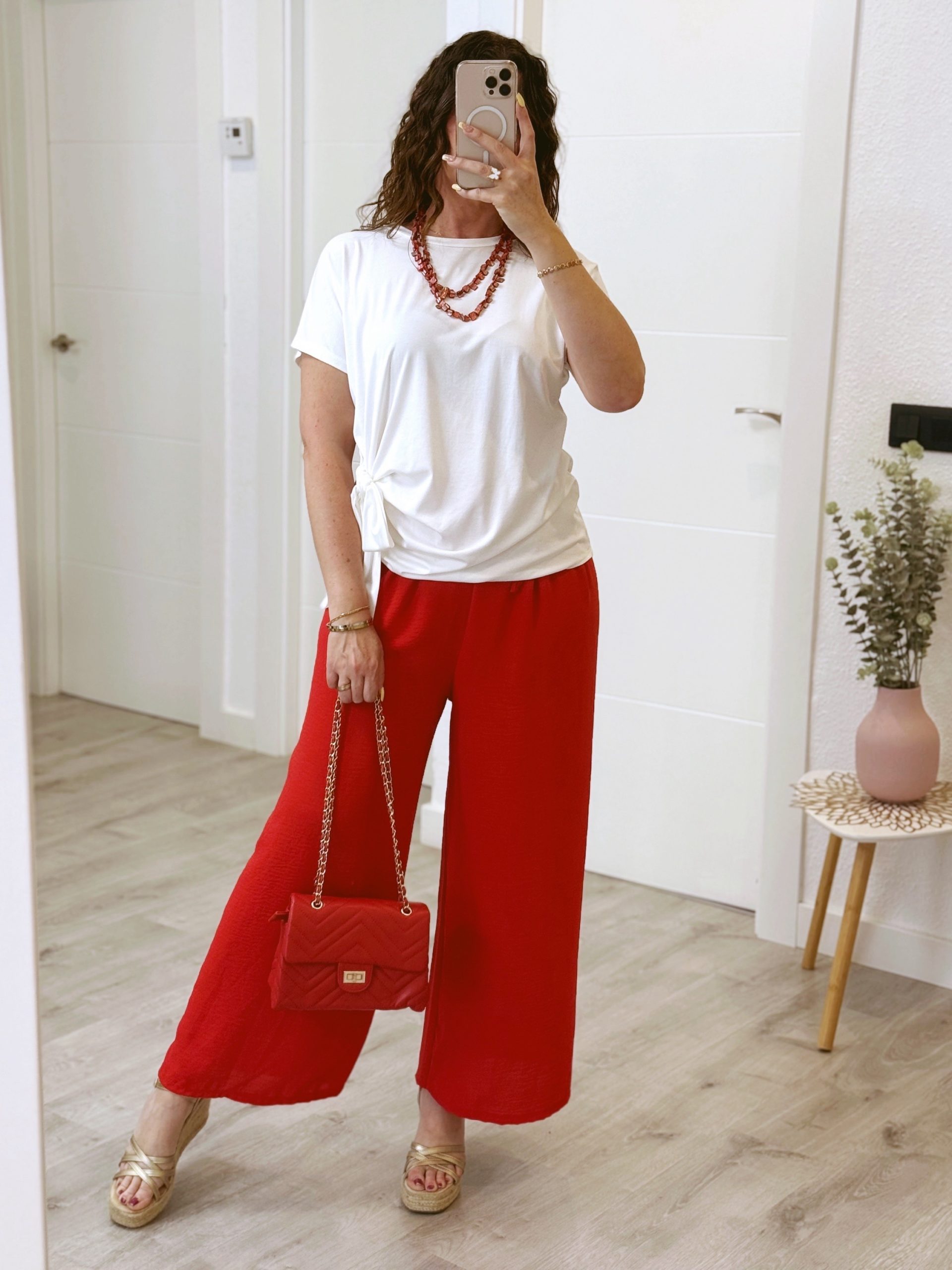 PANTALÓN GASA ROJO