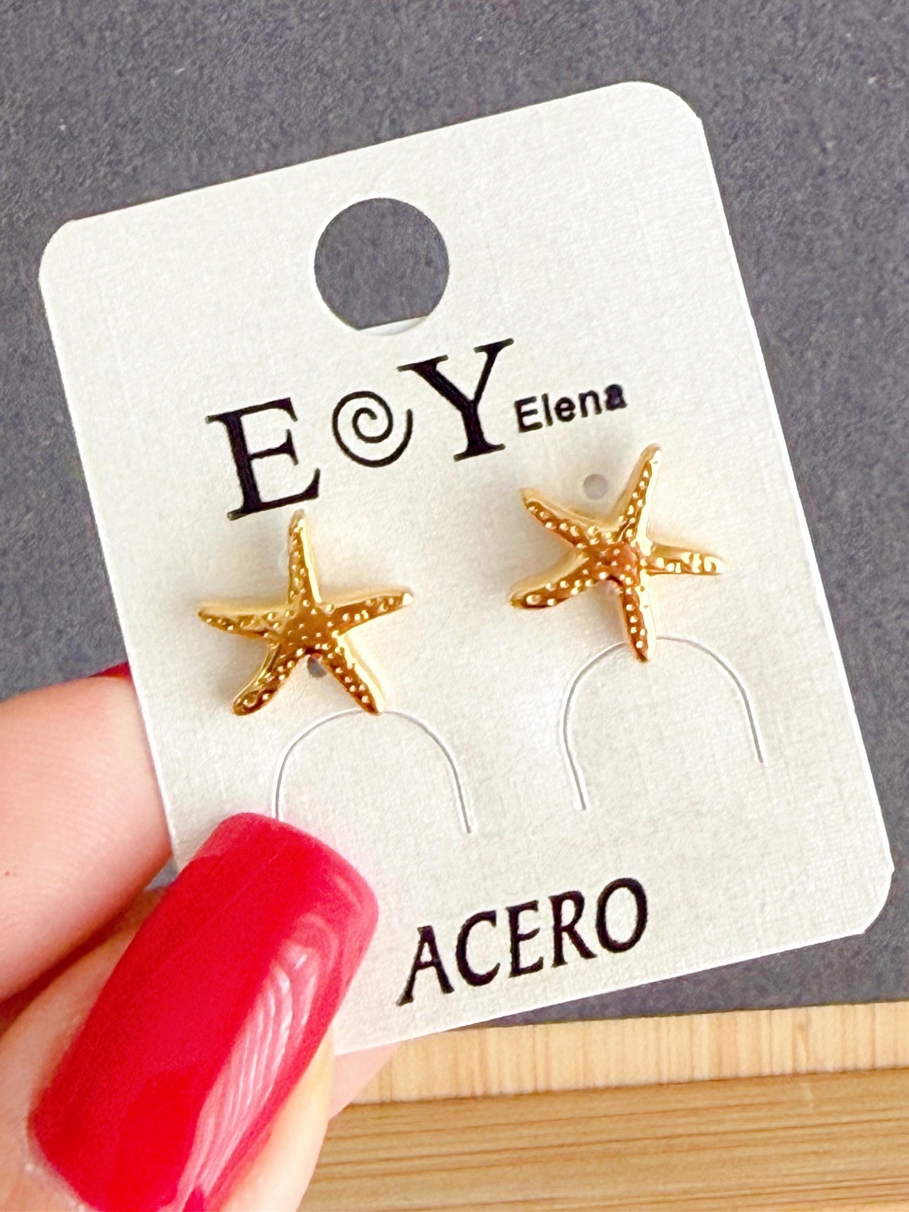 PENDIENTES ESTRELLITA DE MAR  - ACERO