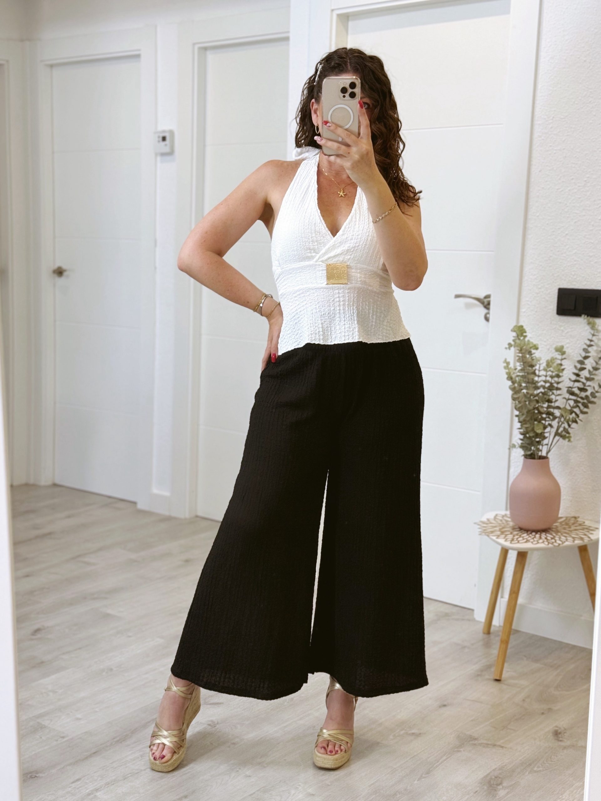 PANTALÓN BAMBULA CINTURA ANCHA NEGRO