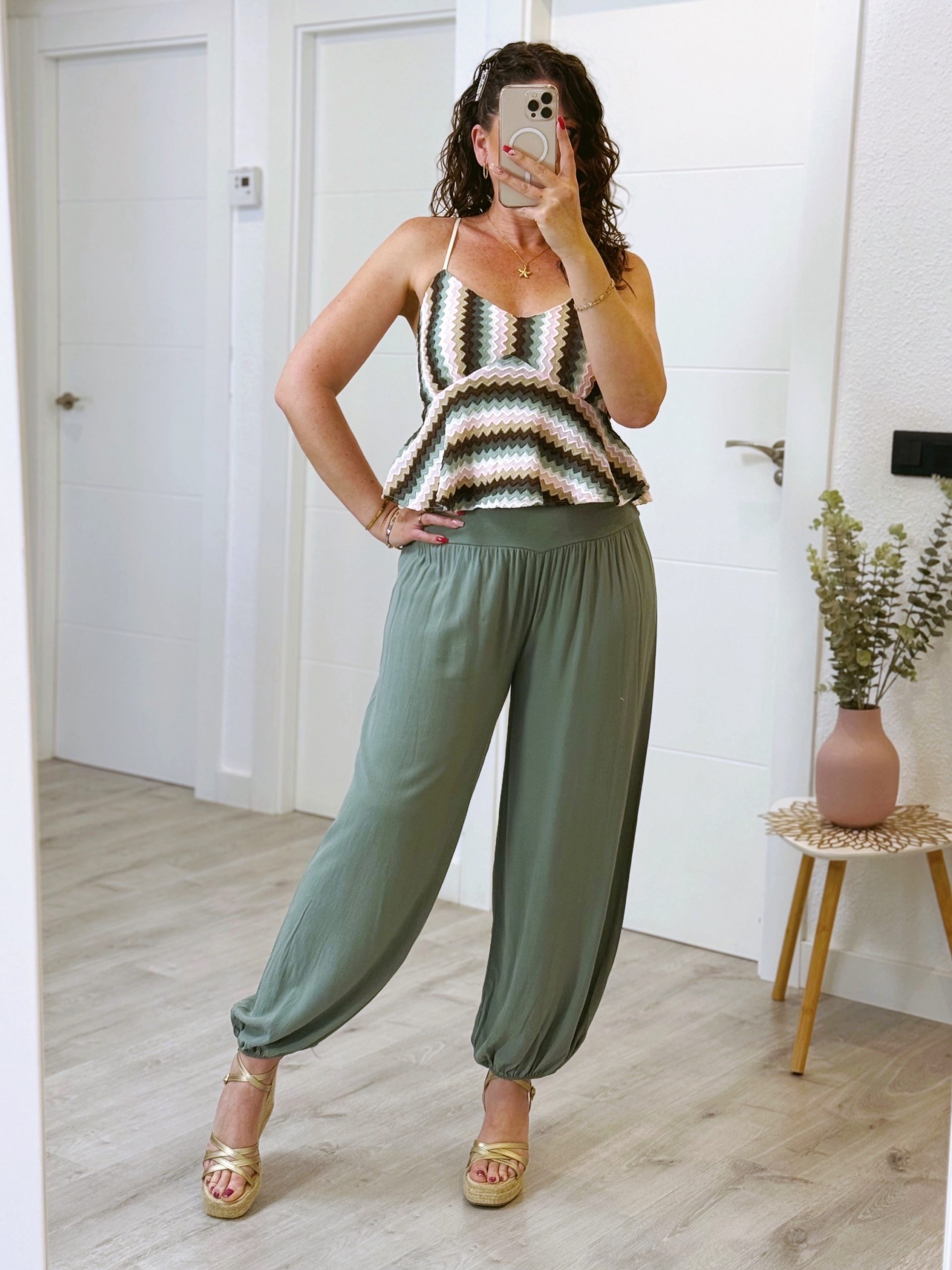 PANTALÓN GLOBO FINO VERDE