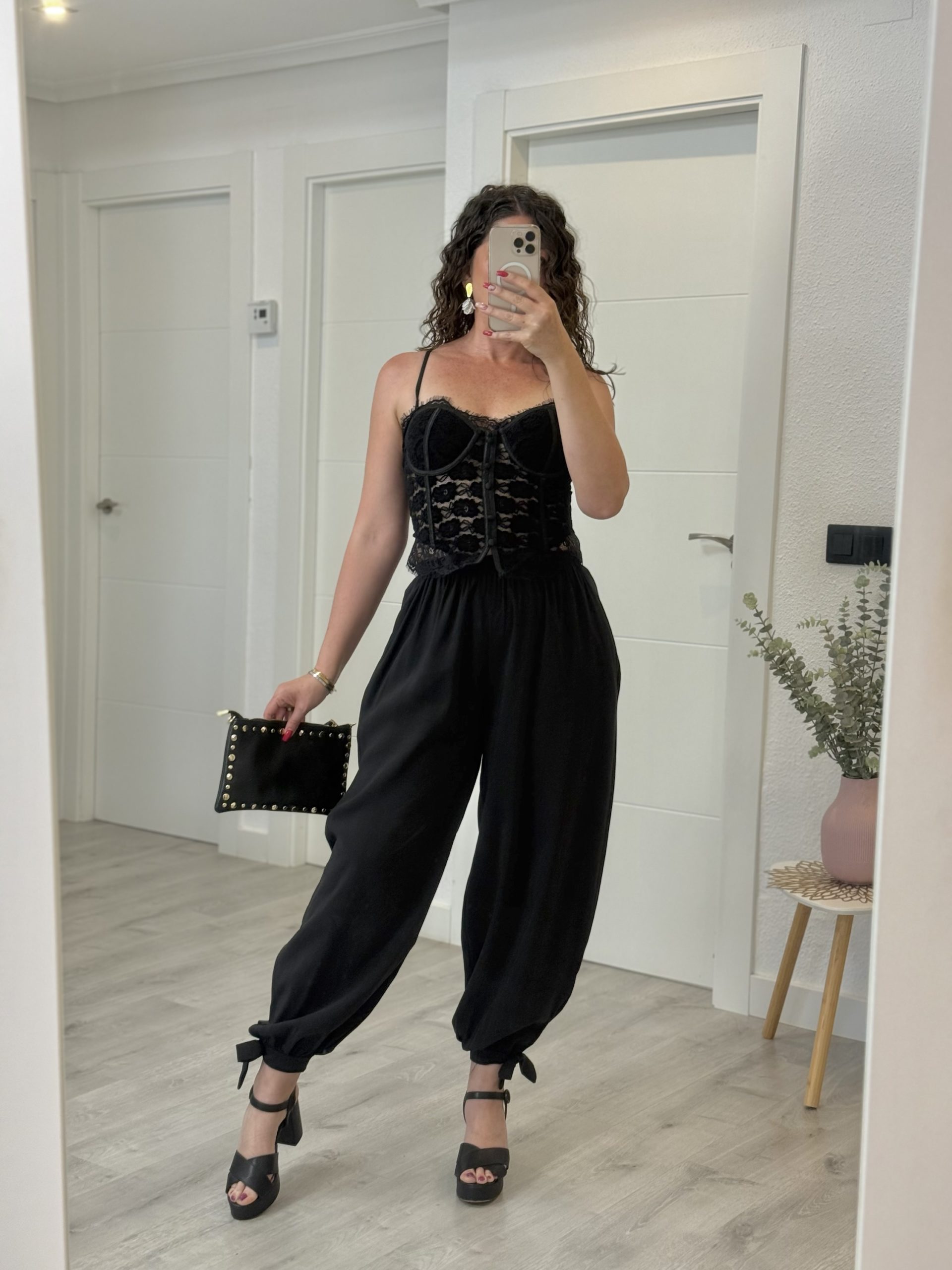 PANTALÓN LAZADA NEGRO
