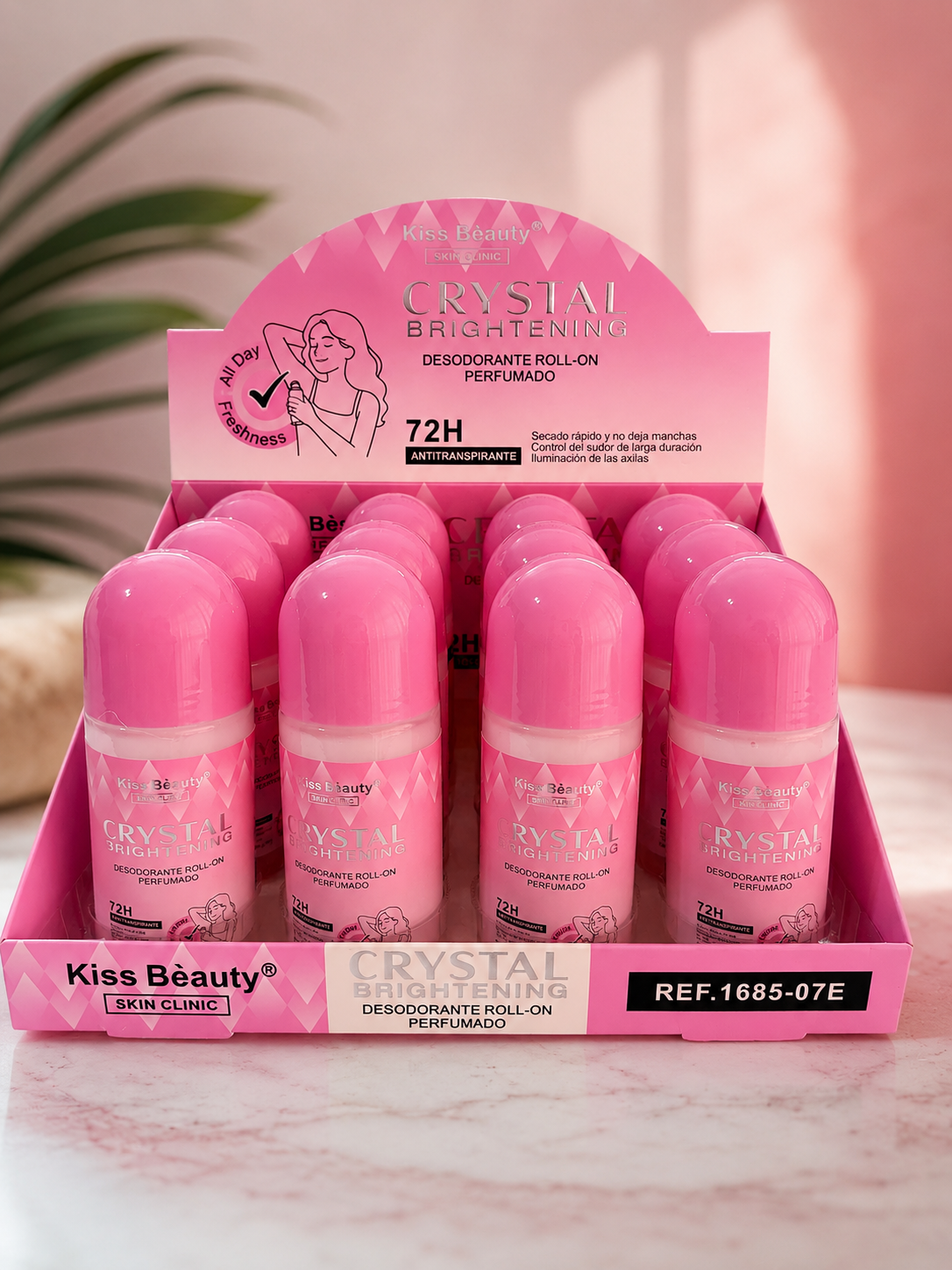 DESODORANTE ROLL ON ANTITRANSPIRANTE 72H CRYSTAL 50ML - KISS BEAUTY