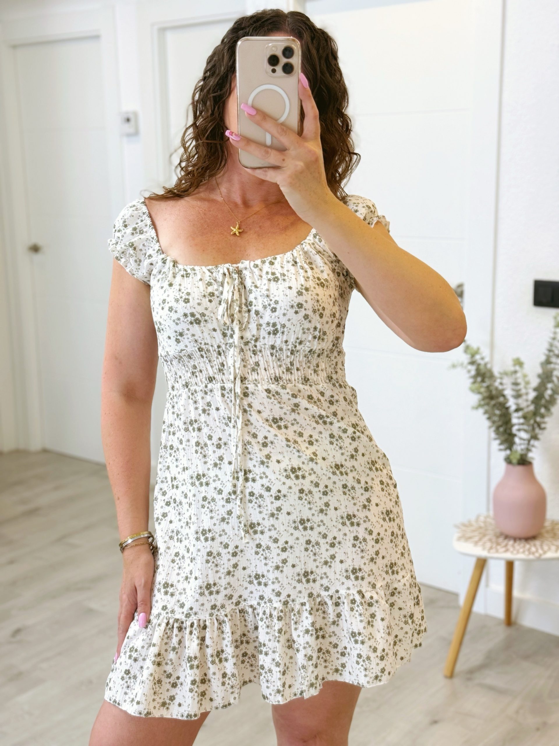 VESTIDO FLORECITAS VERDE