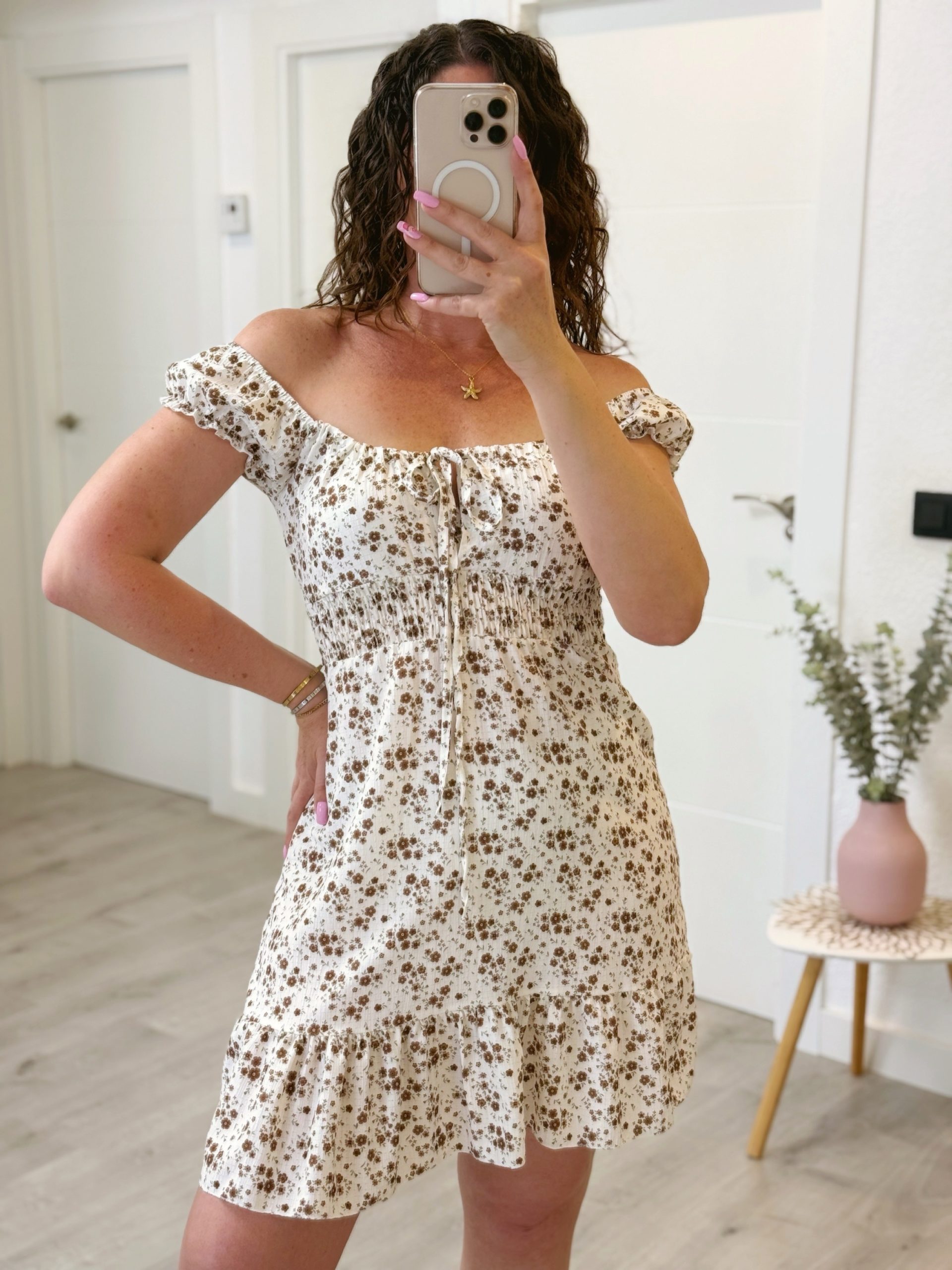 VESTIDO FLORECITAS MARRÓN