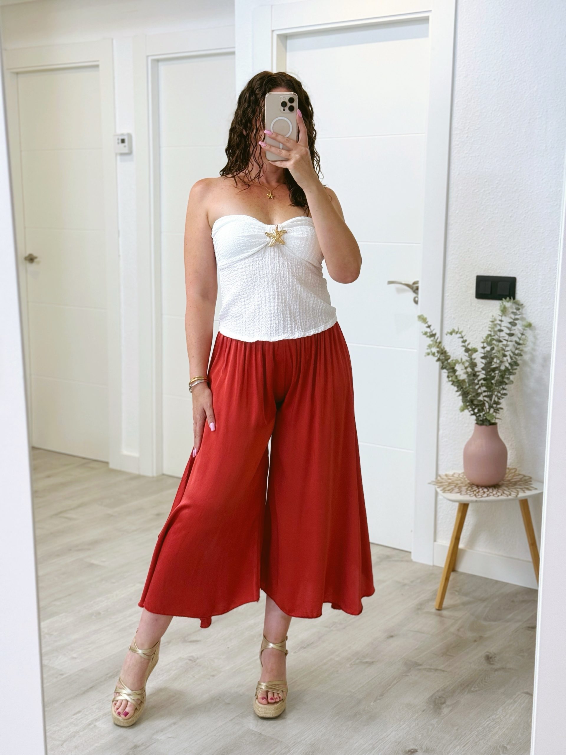 PANTALÓN SATINADO ROJO