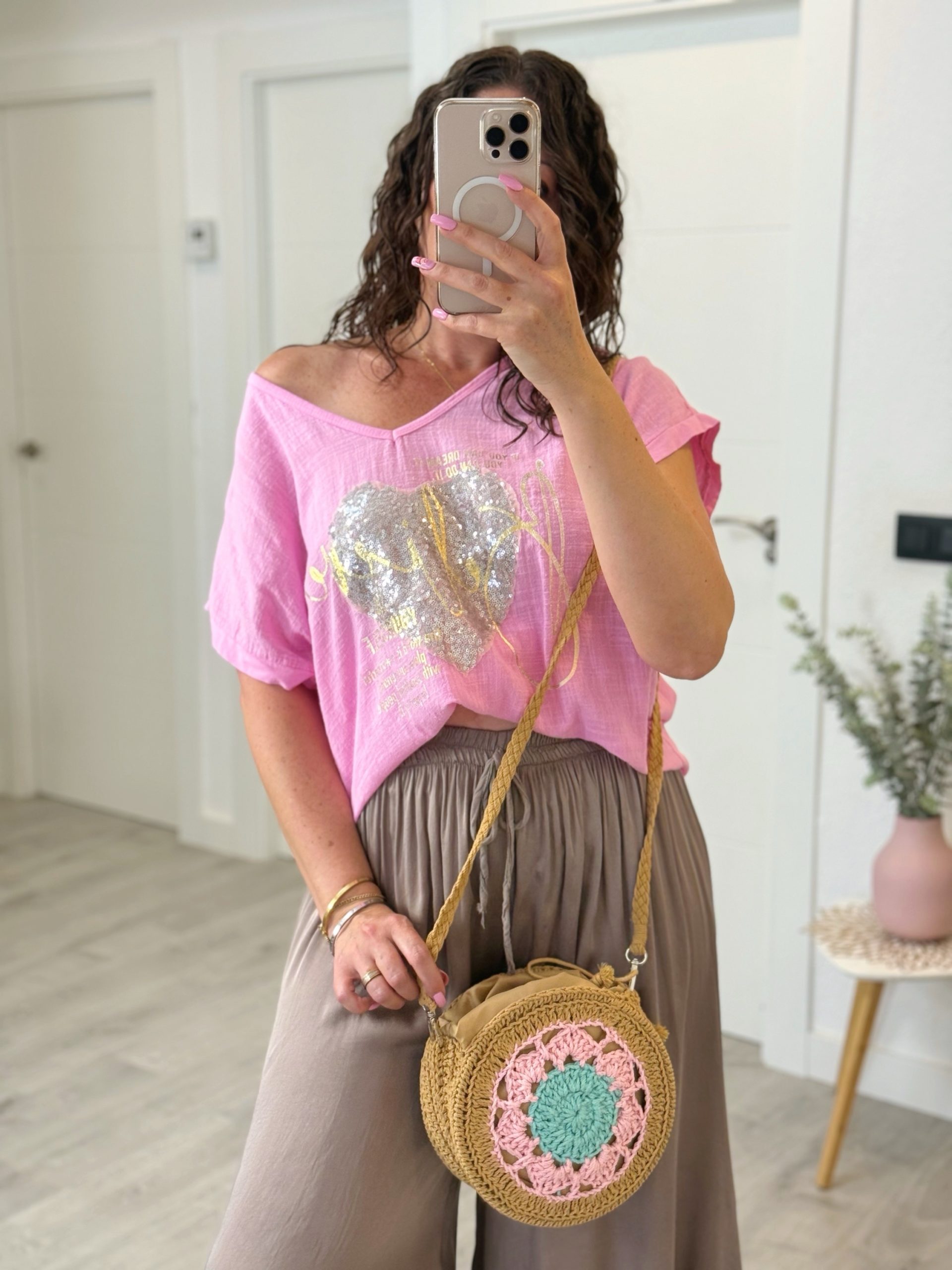 CAMISETA ROSA CORAZÓN