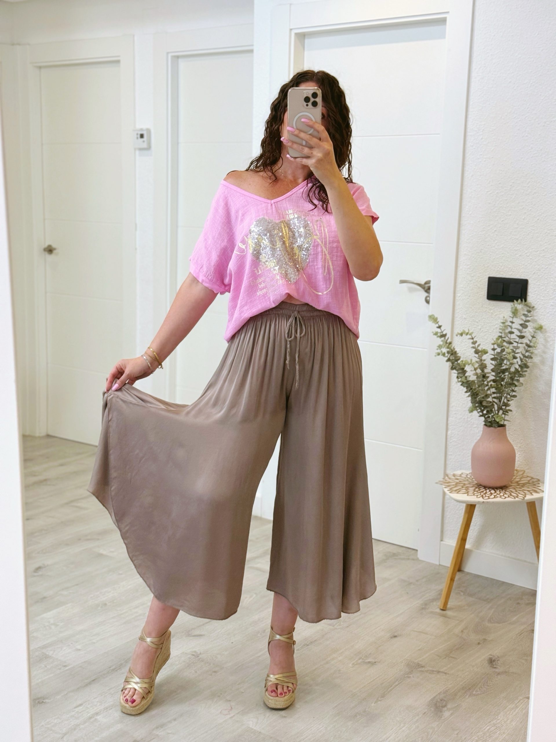 PANTALÓN SATINADO TAUPE