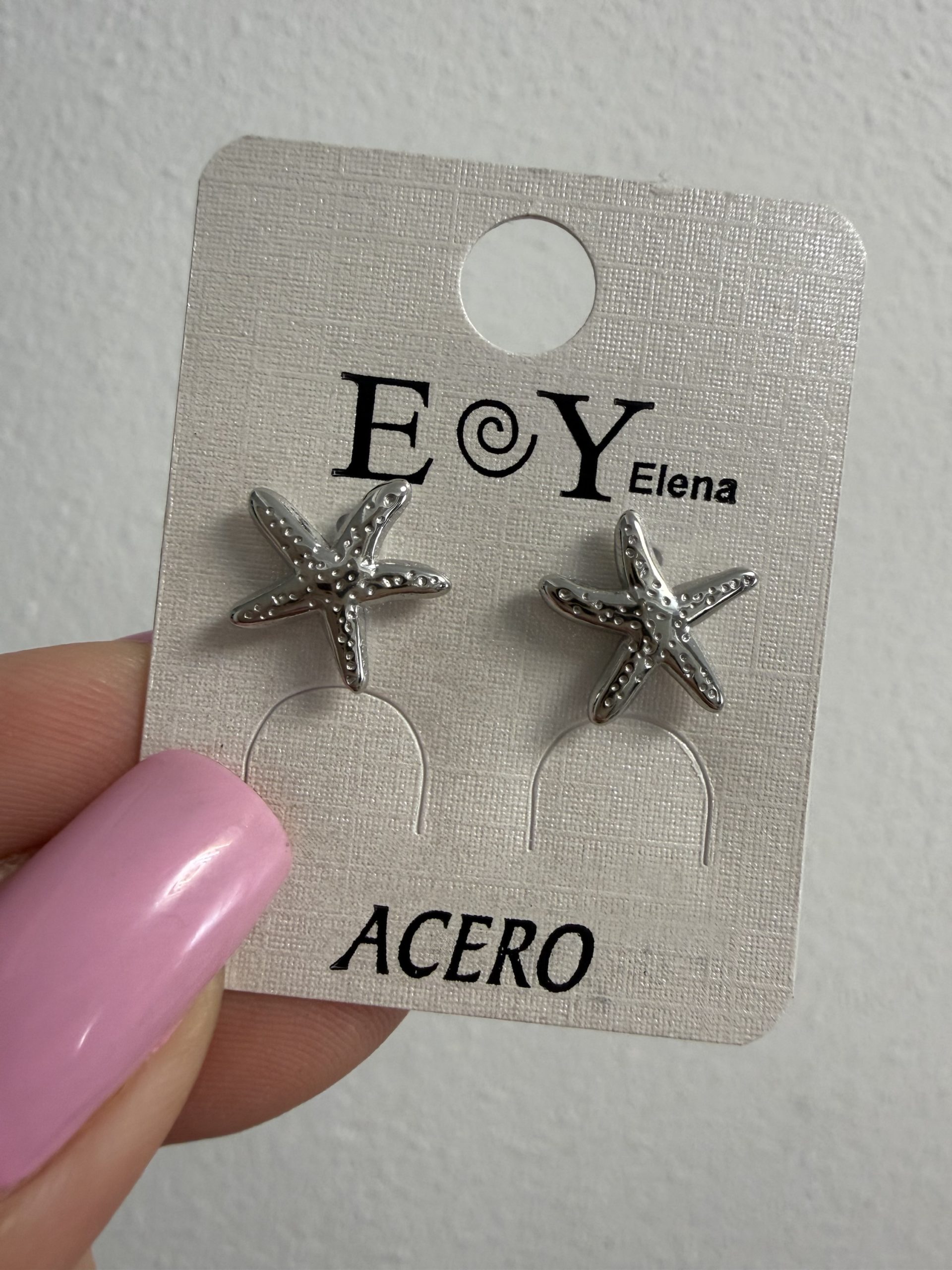 PENDIENTES ESTRELLITA DE MAR PLATEADOS - ACERO