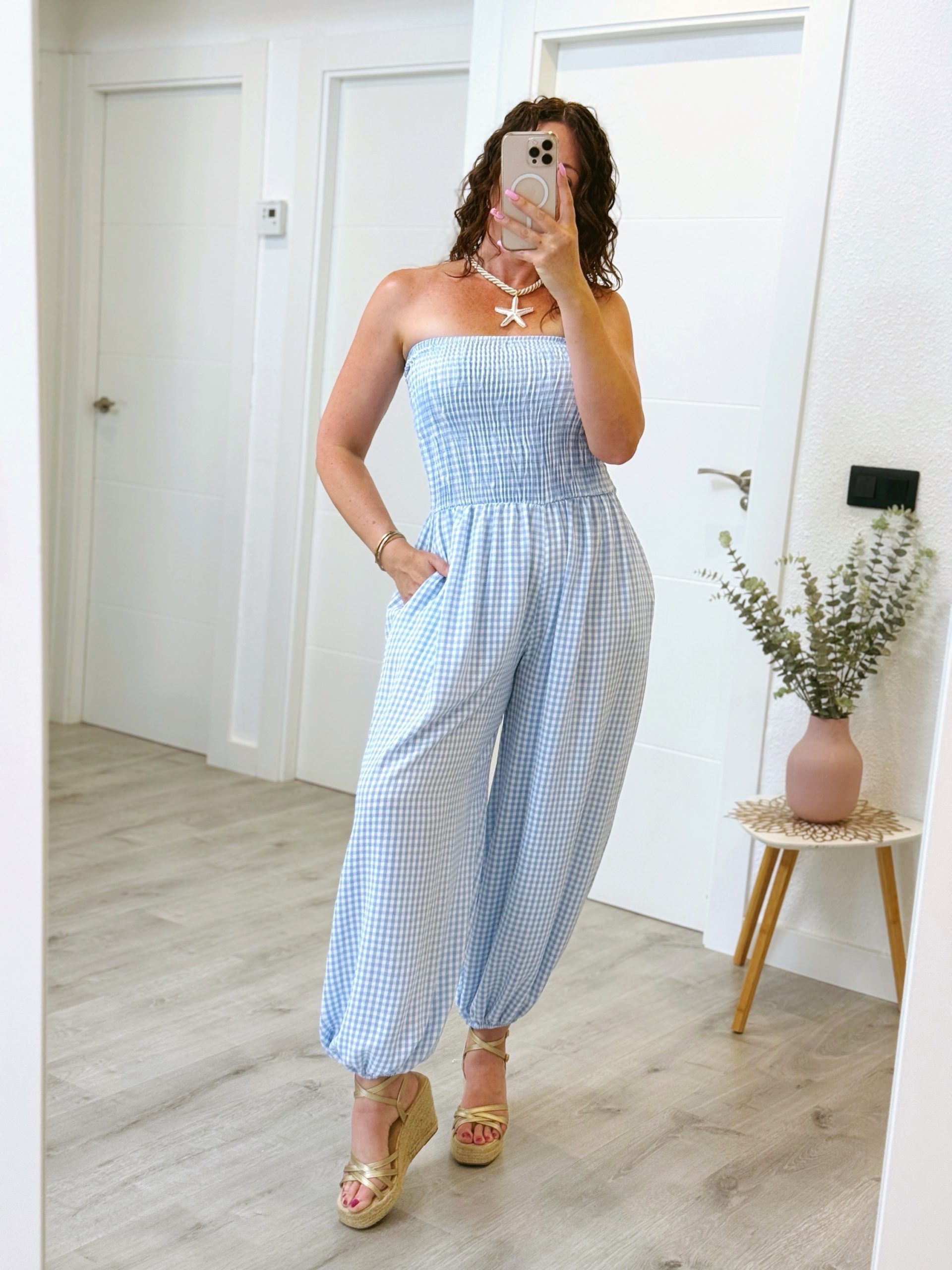 MONO VICHY CELESTE