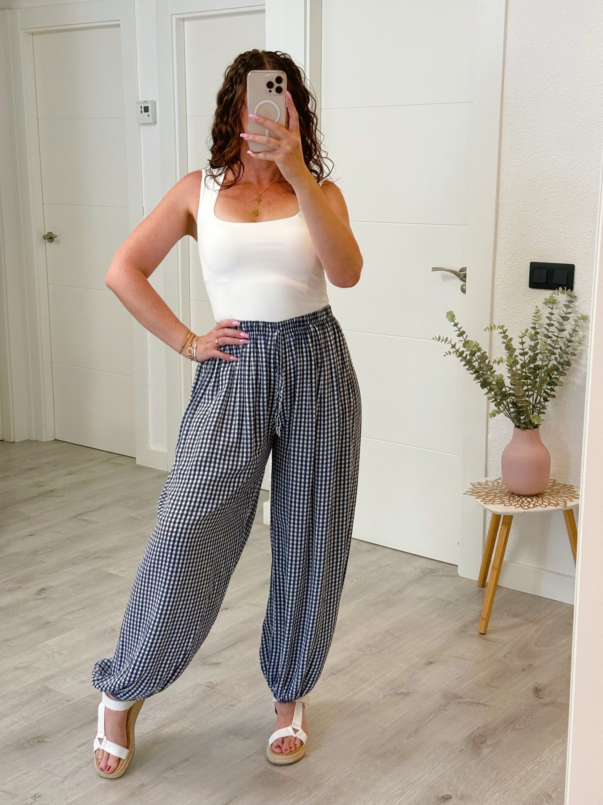 PANTALÓN VICHY AZUL MARINO