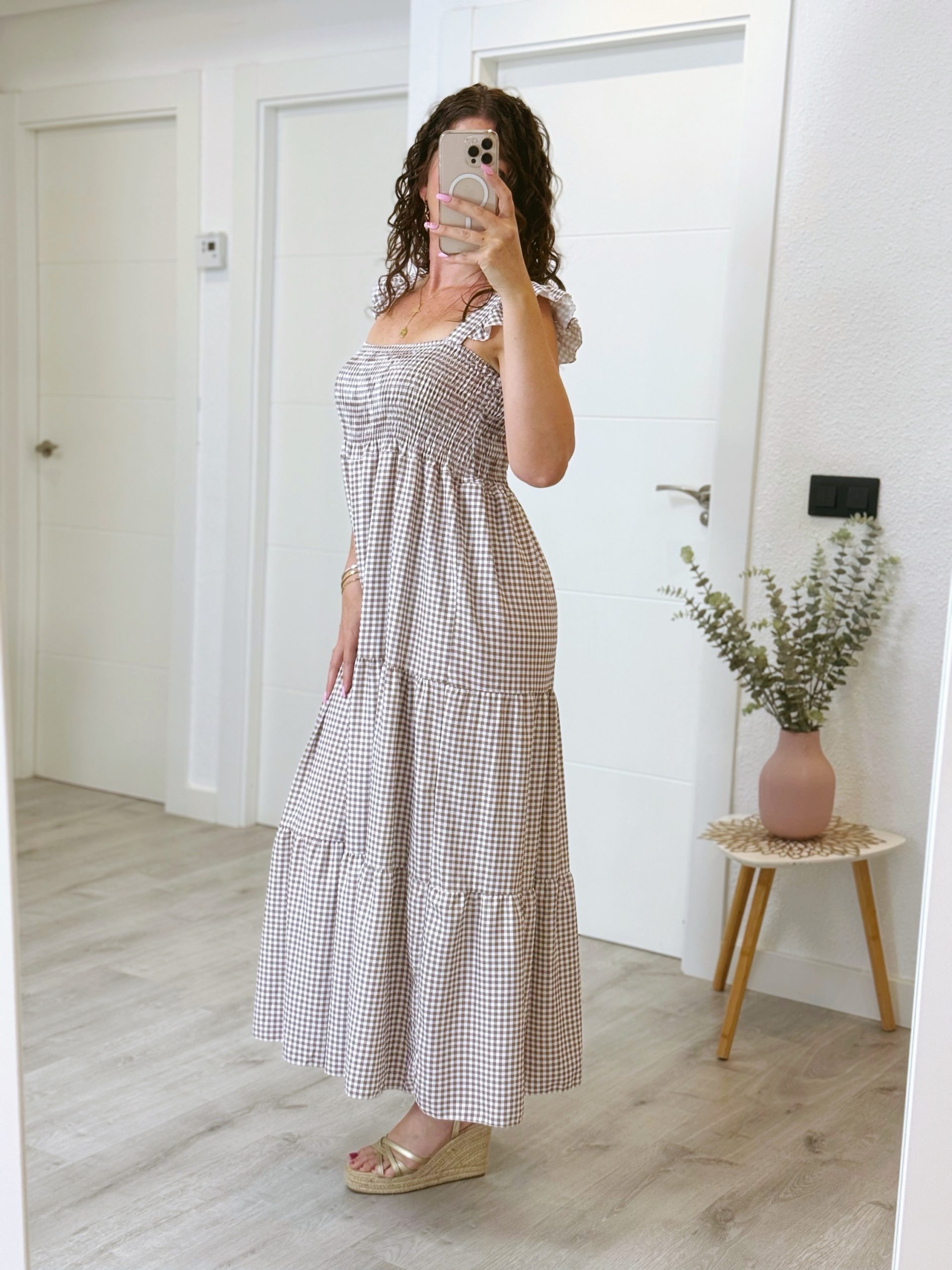 VESTIDO LARGO VICHY