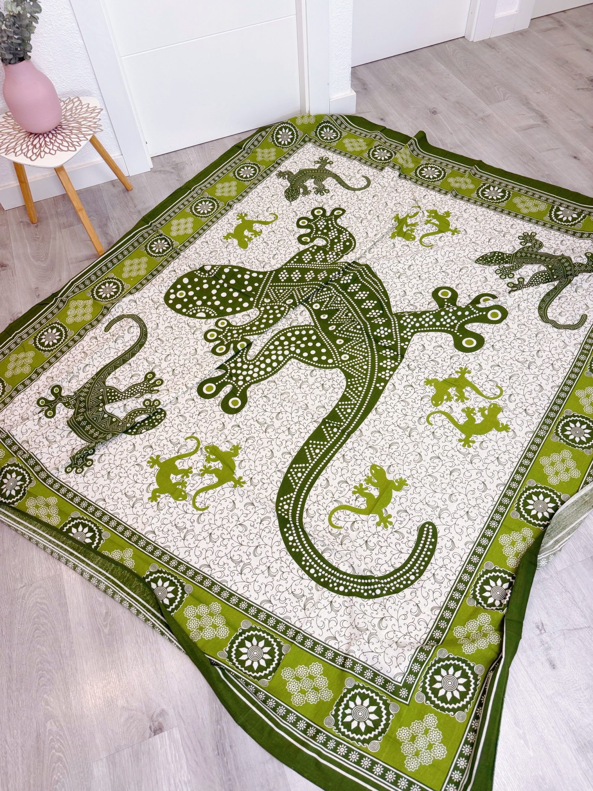 MANDALA LAGARTOS VERDE 210X240cm