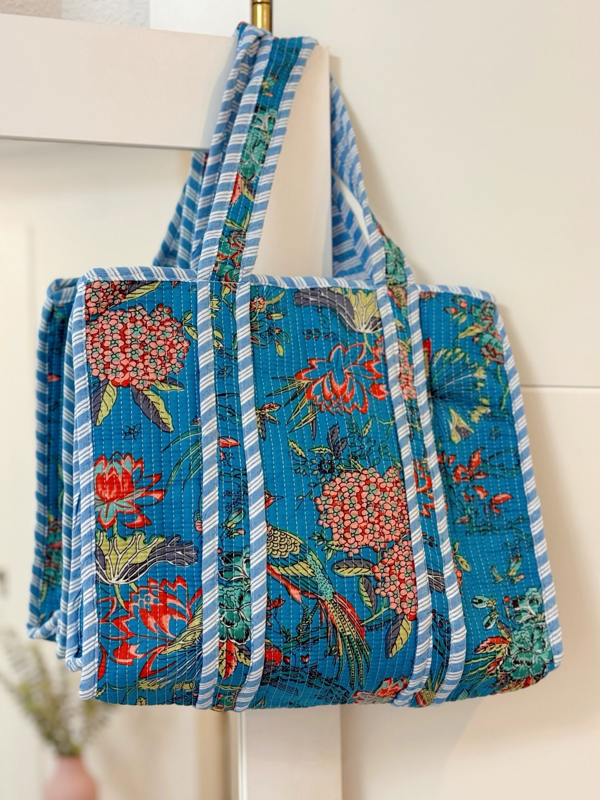 BOLSO FLORES AZUL