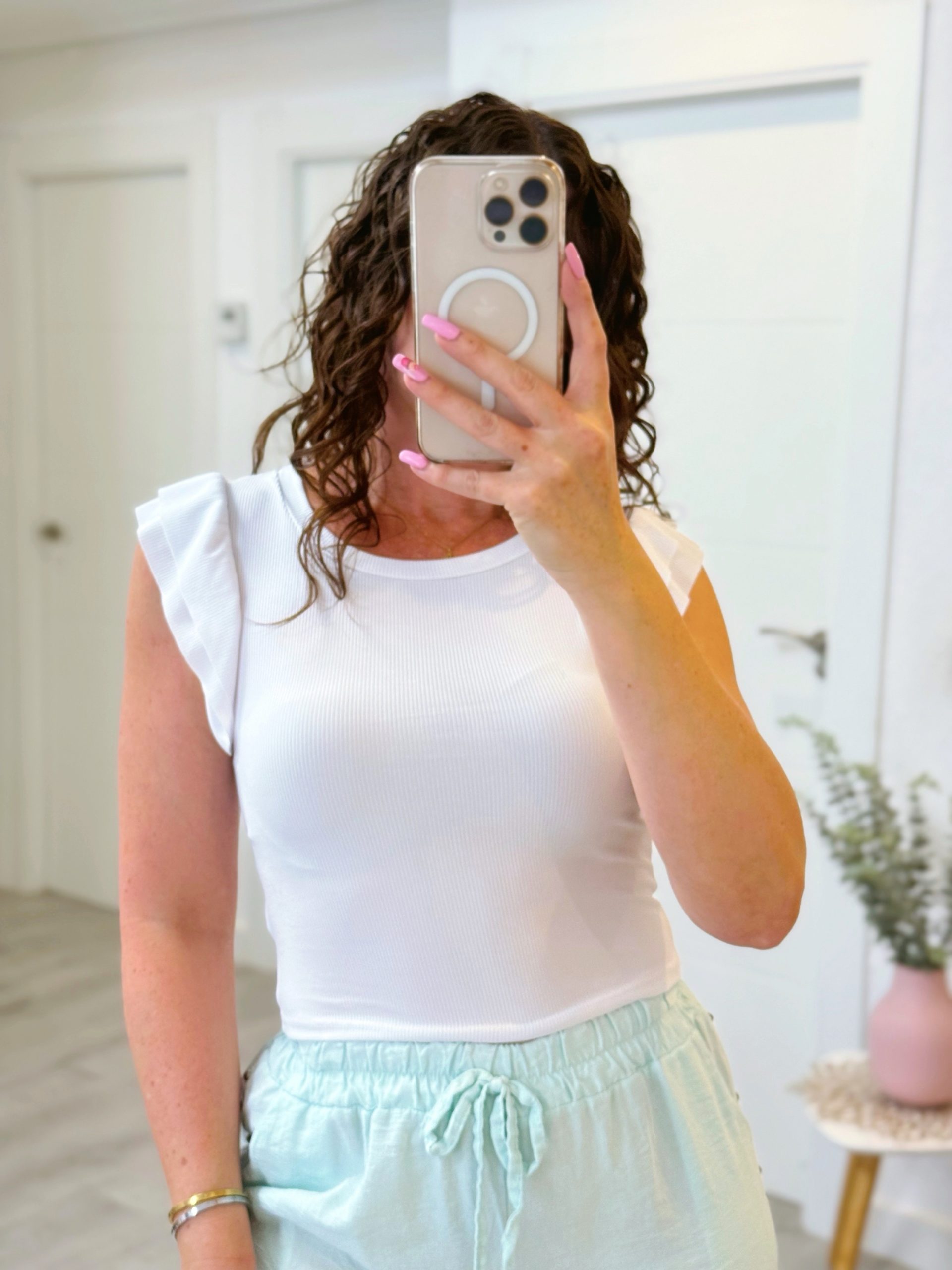 CAMISETA VOLANTES BLANCA