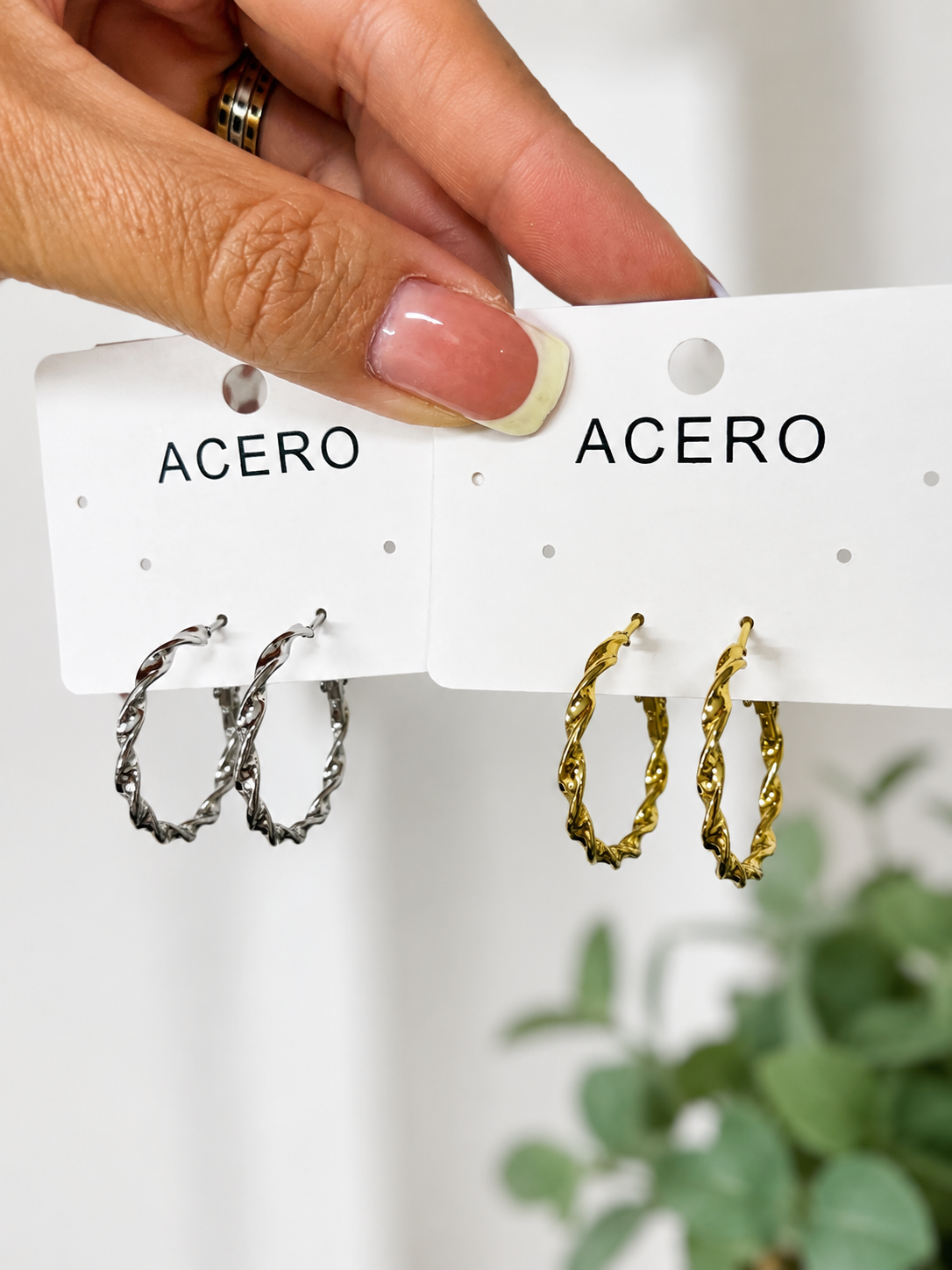 PENDIENTES ARO RIZADO - ACERO