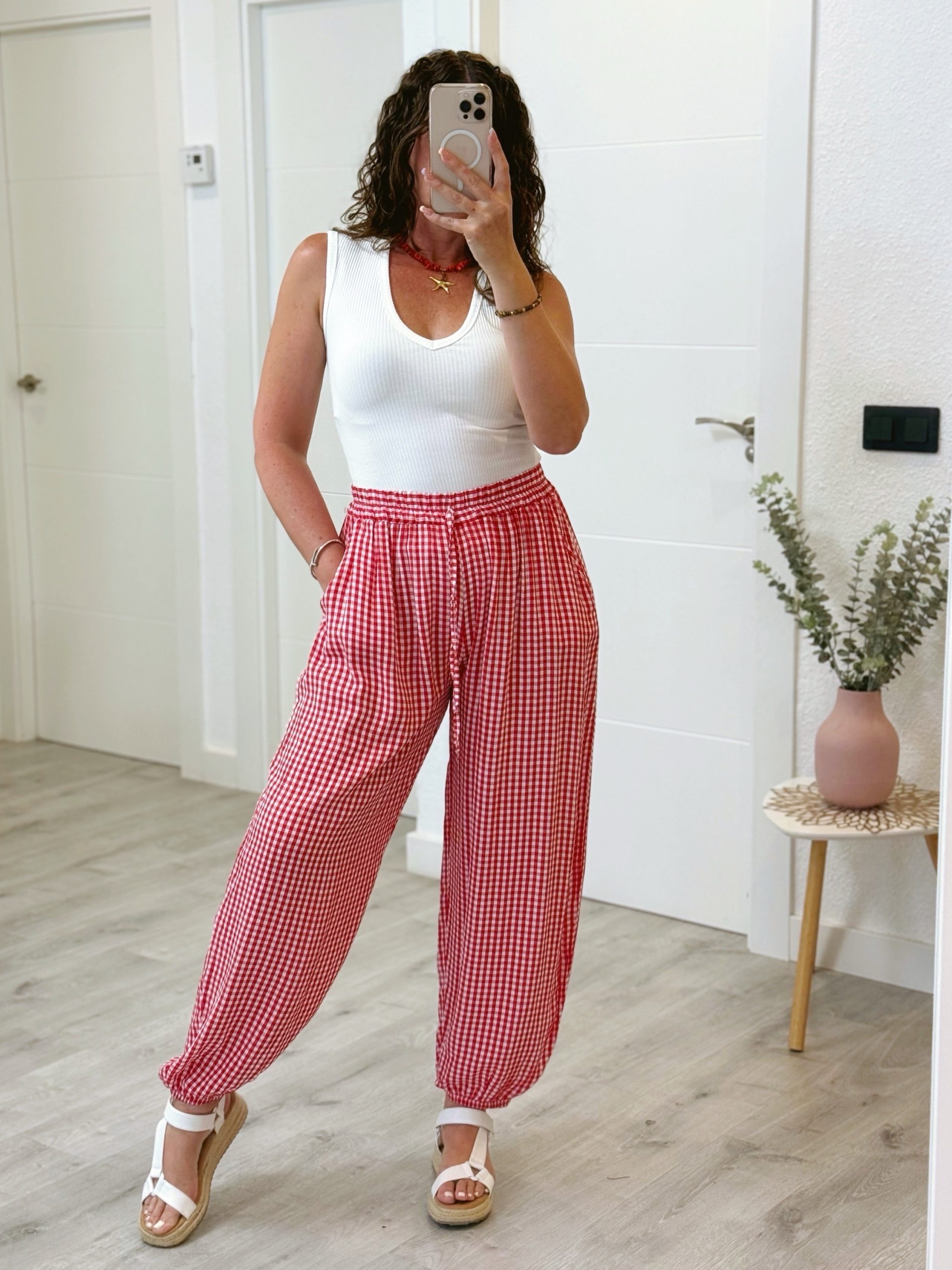 PANTALÓN VICHY ROJO