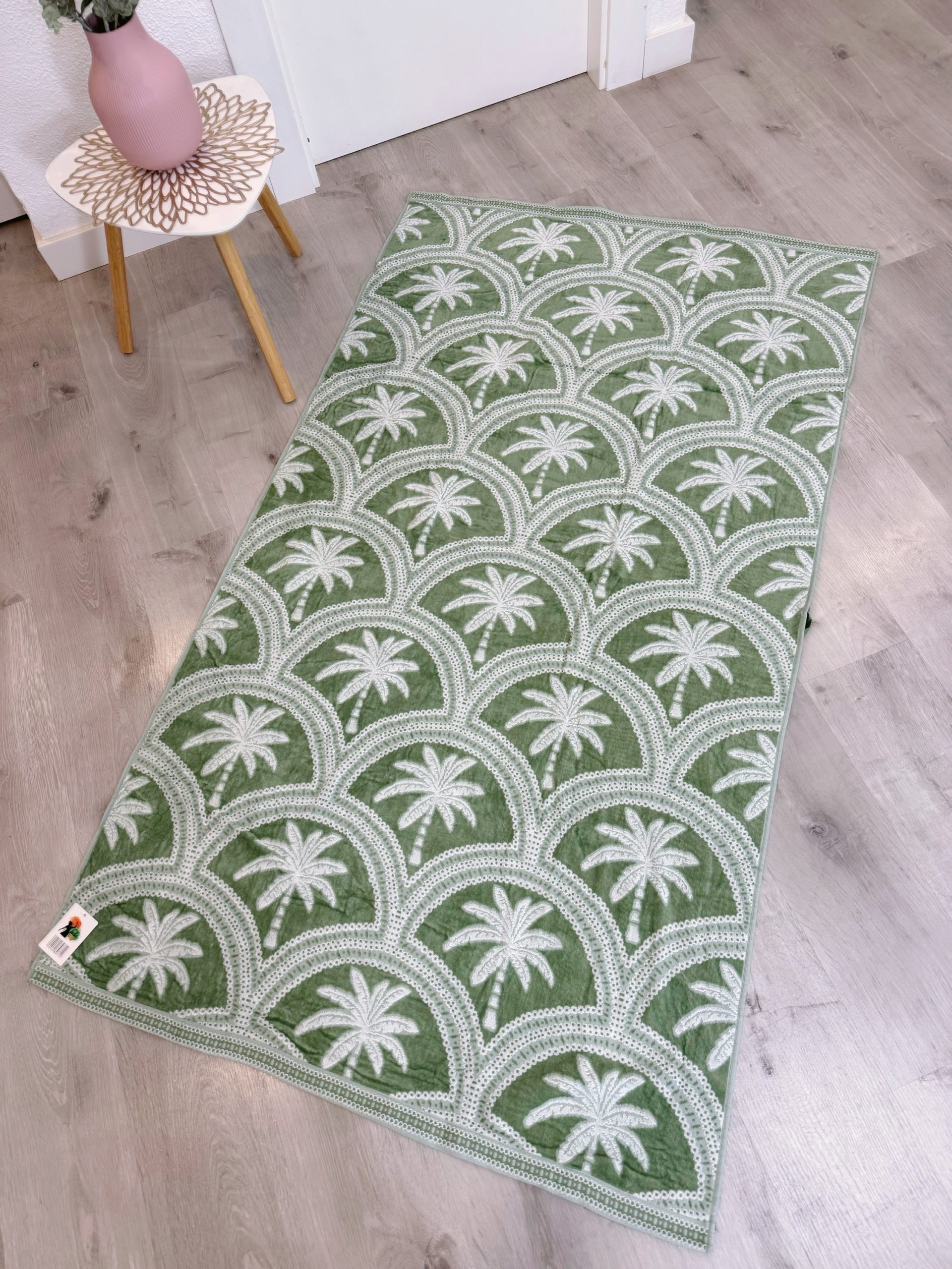 TOALLA 100% ALGODÓN 100x180cm PALMERAS VERDE
