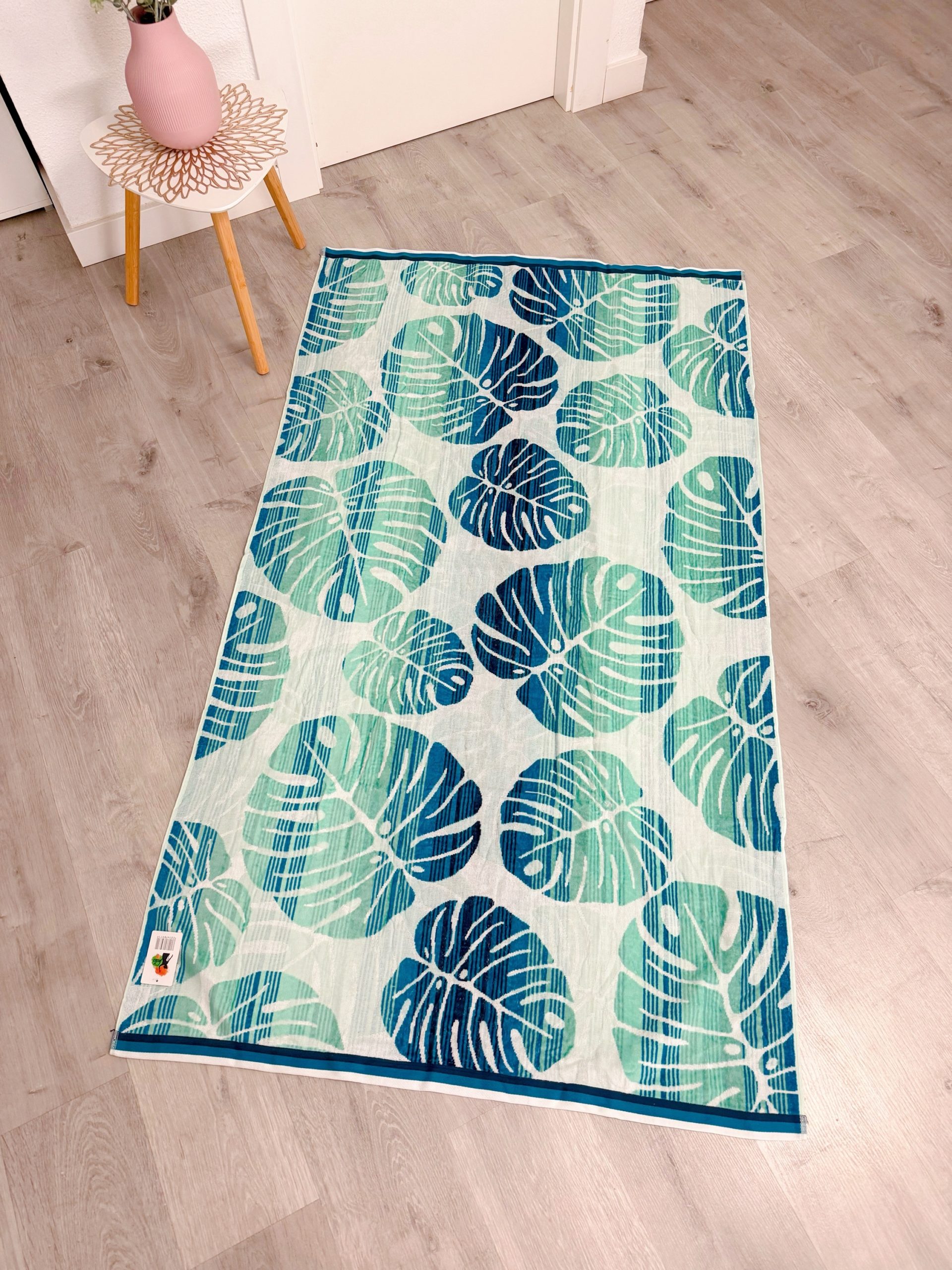 TOALLA 100% ALGODÓN 100x180cm HOJAS VERDES