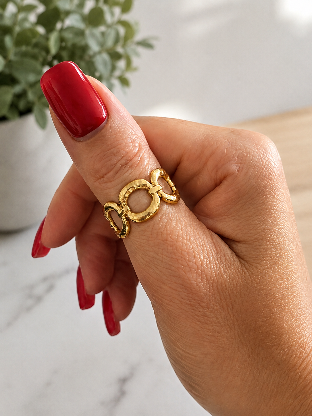 ANILLO AJUSTABLE CADENA  - ACERO