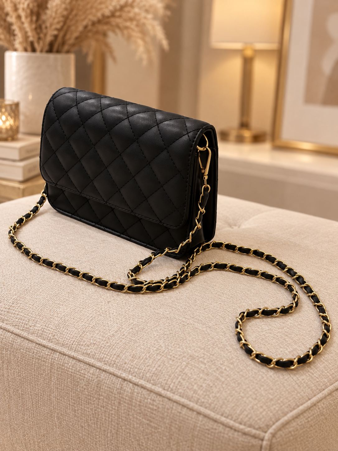 BOLSO ACOLCHADO NEGRO 20X13cm