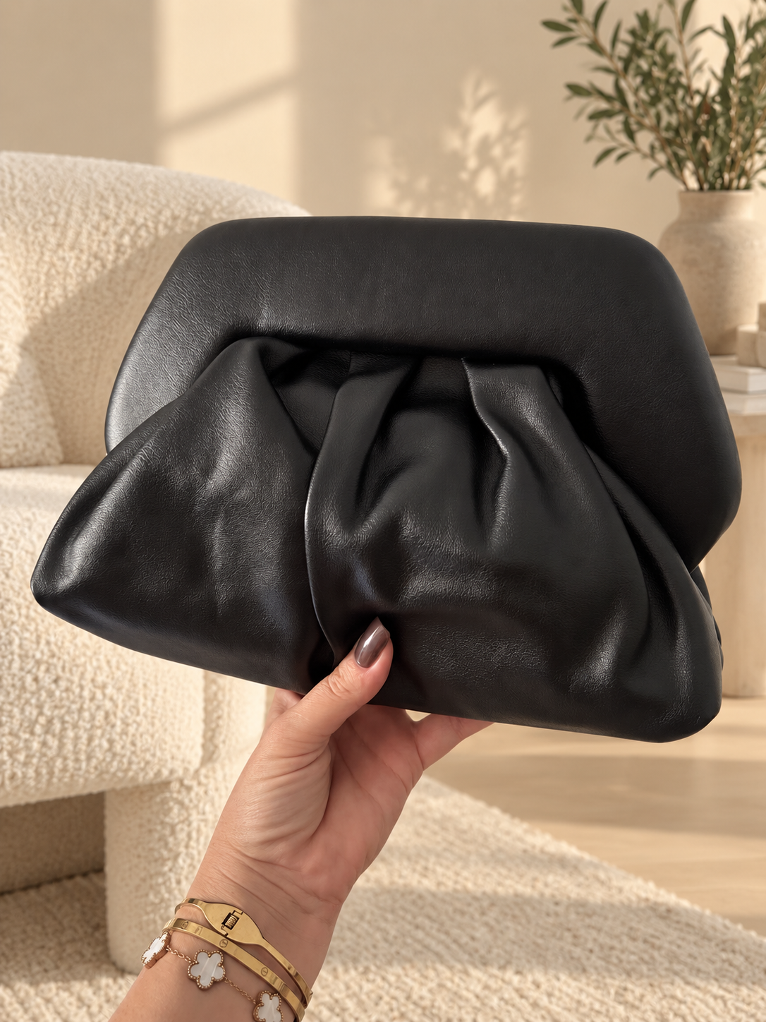 BOLSO FRUNCIDO NEGRO