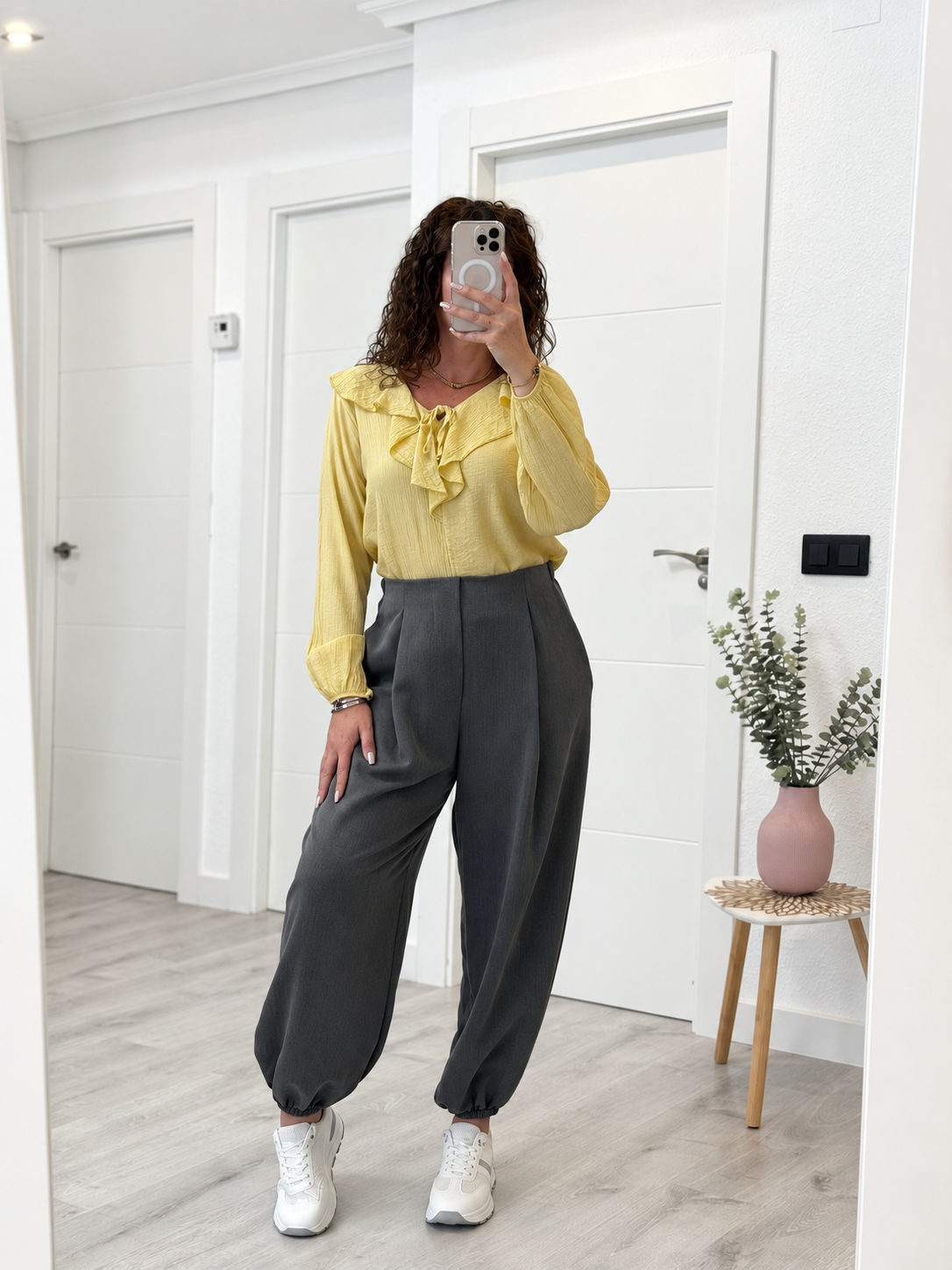 PANTALÓN GLOBO GRIS