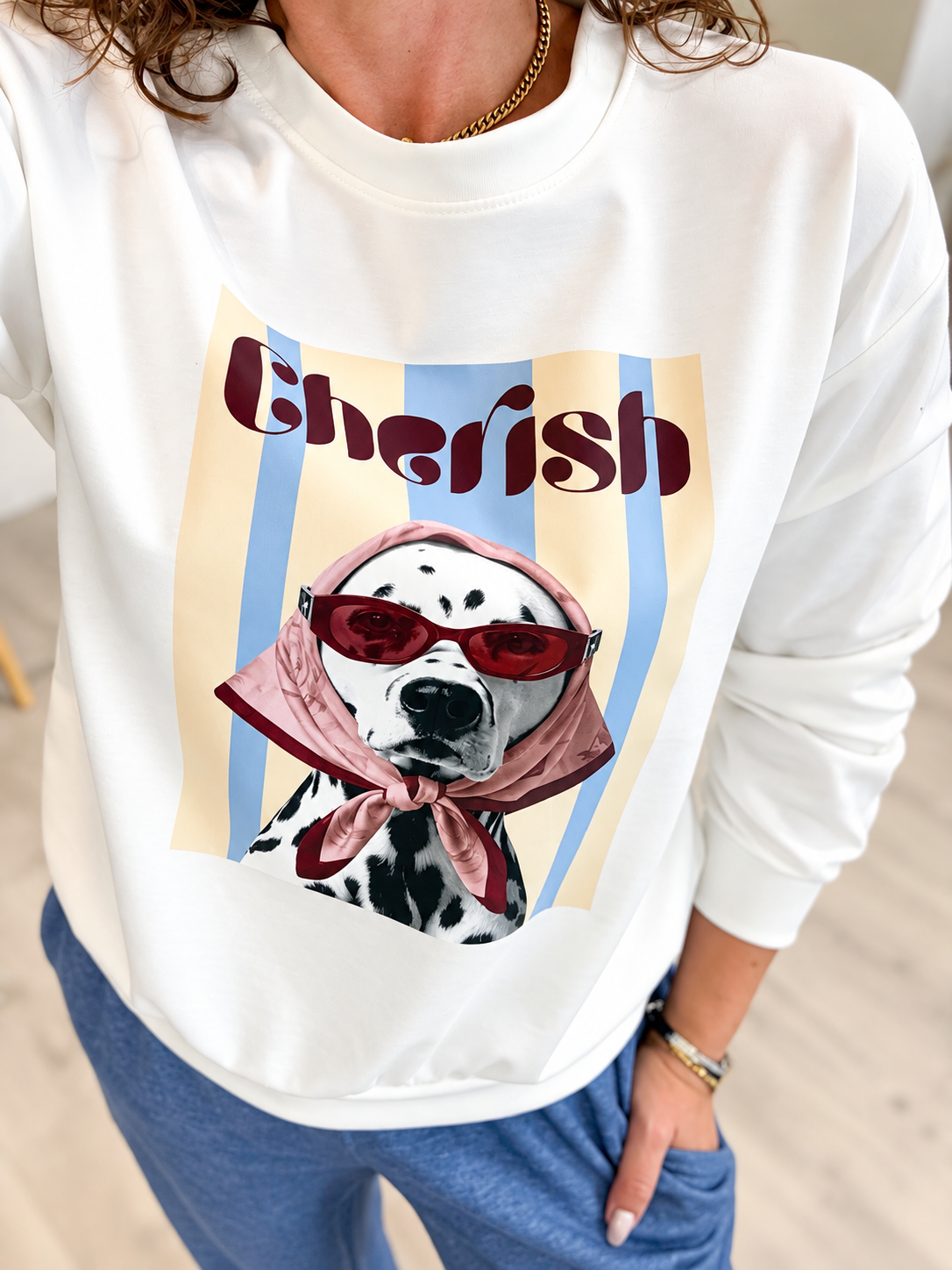SUDADERA CHERISH BLANCA