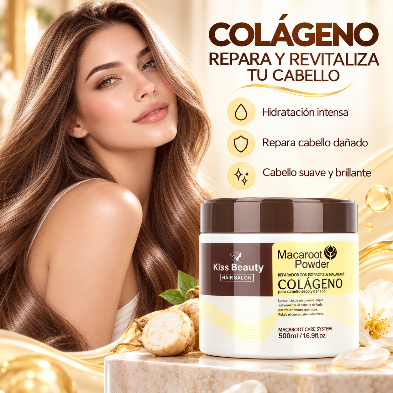 MASCARILLA MACAROOT POWDER - KISS BEAUTY