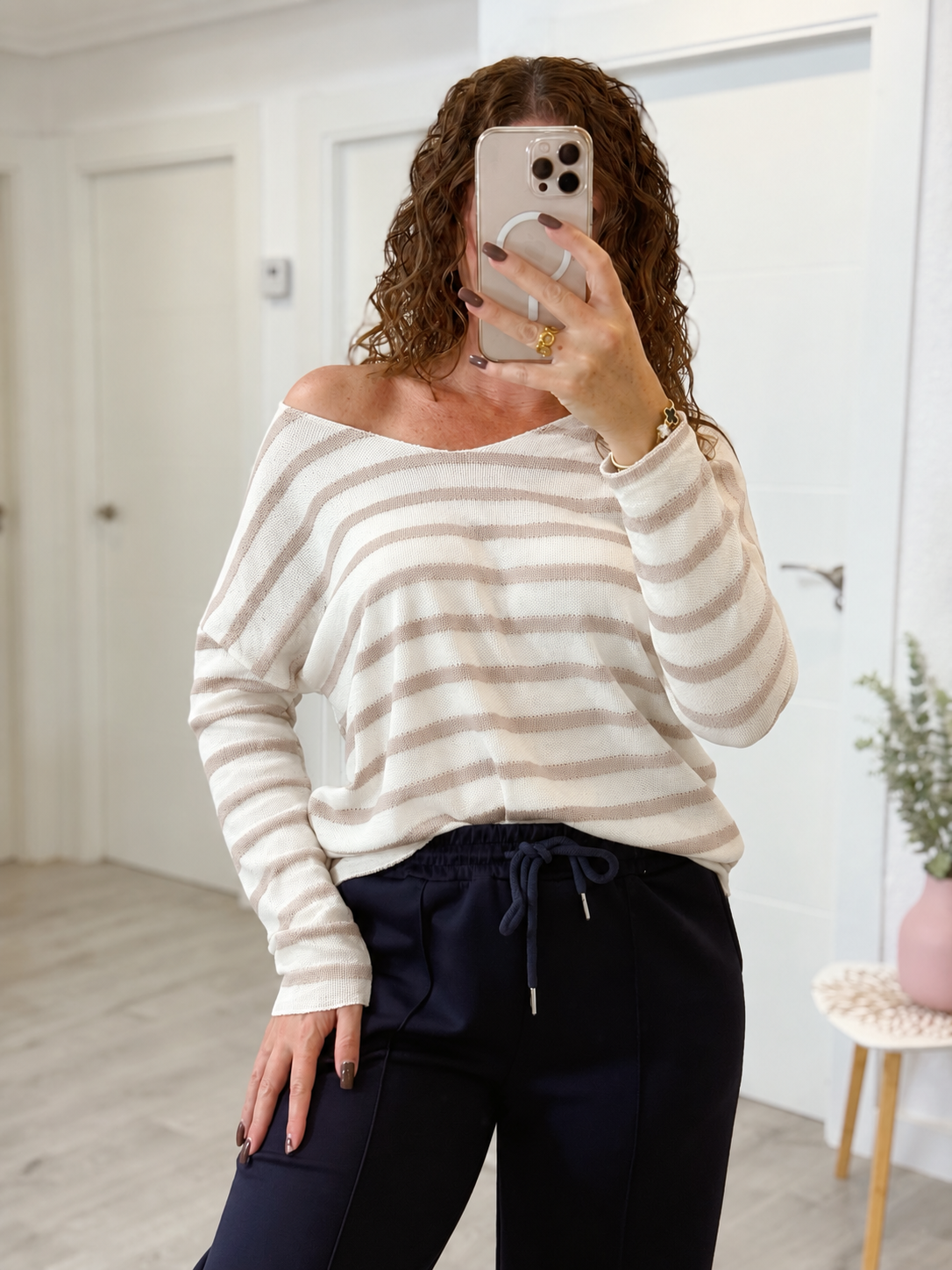 SUÉTER RAYAS BEIGE